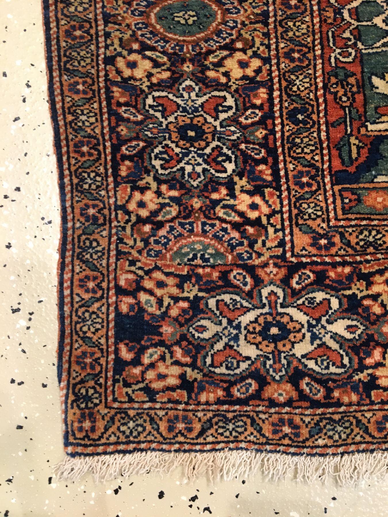 Detail h: Seltener Farahan "Bildteppich" antik (Sassanidenherrscher Schapur I.), Westpersien, 19.Jhd., Wolle geknüpft auf Baumwolle. Rarer Farahan ...