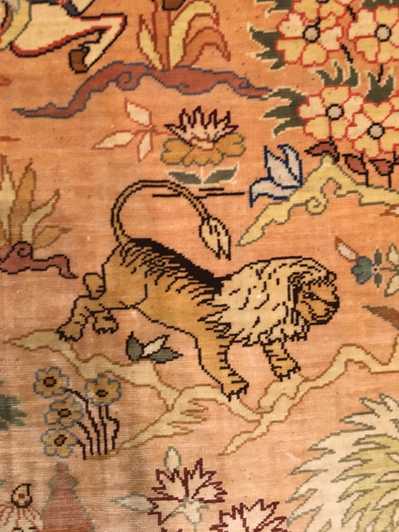 Detail f: Hochfeiner Seiden Hereke "14x14 Knüpfung" alt (Signiert), Türkei, um 1960/1970, reine Naturseide. Sehr feiner Seiden Hereke mit ...