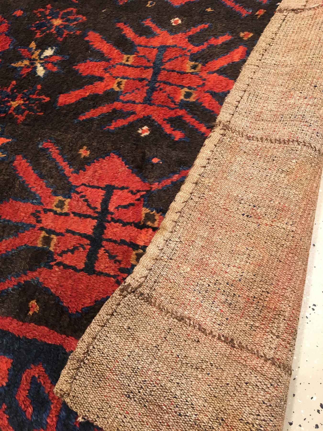 Detail f: Seltener Kirgisischer "Hauptteppich" antik, Kirgisistan Amu-Darja Region, 19.Jhd., Wolle geknüpft auf Ziegenhaar. Dekorativer ...