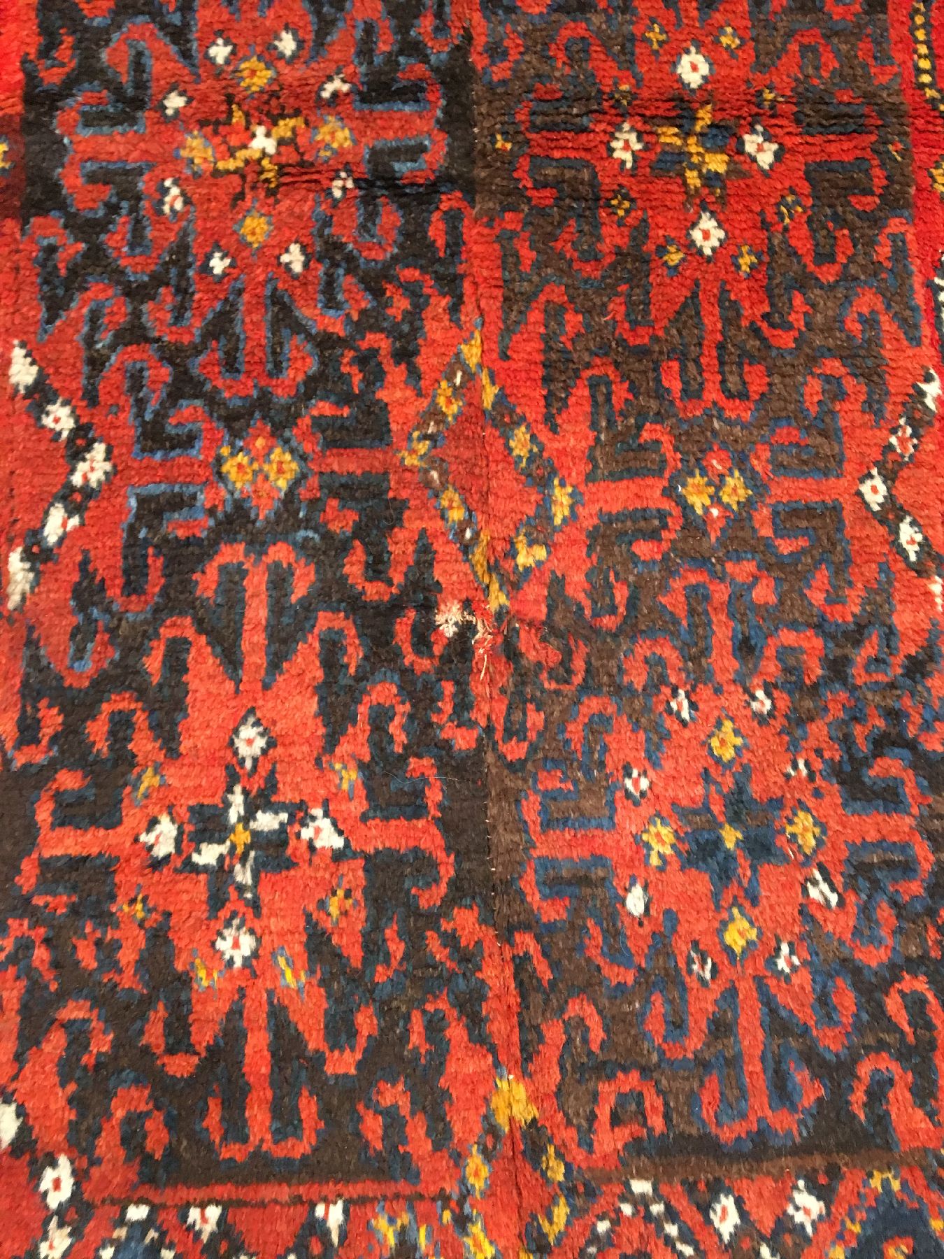 Detail c: Kirgisischer "Hauptteppich" antik, Kirgisistan Amu-Darja Region, Ende 19.Jhd., Wolle geknüpft auf Ziegenhaar. Seltener Hauptteppich aus ...