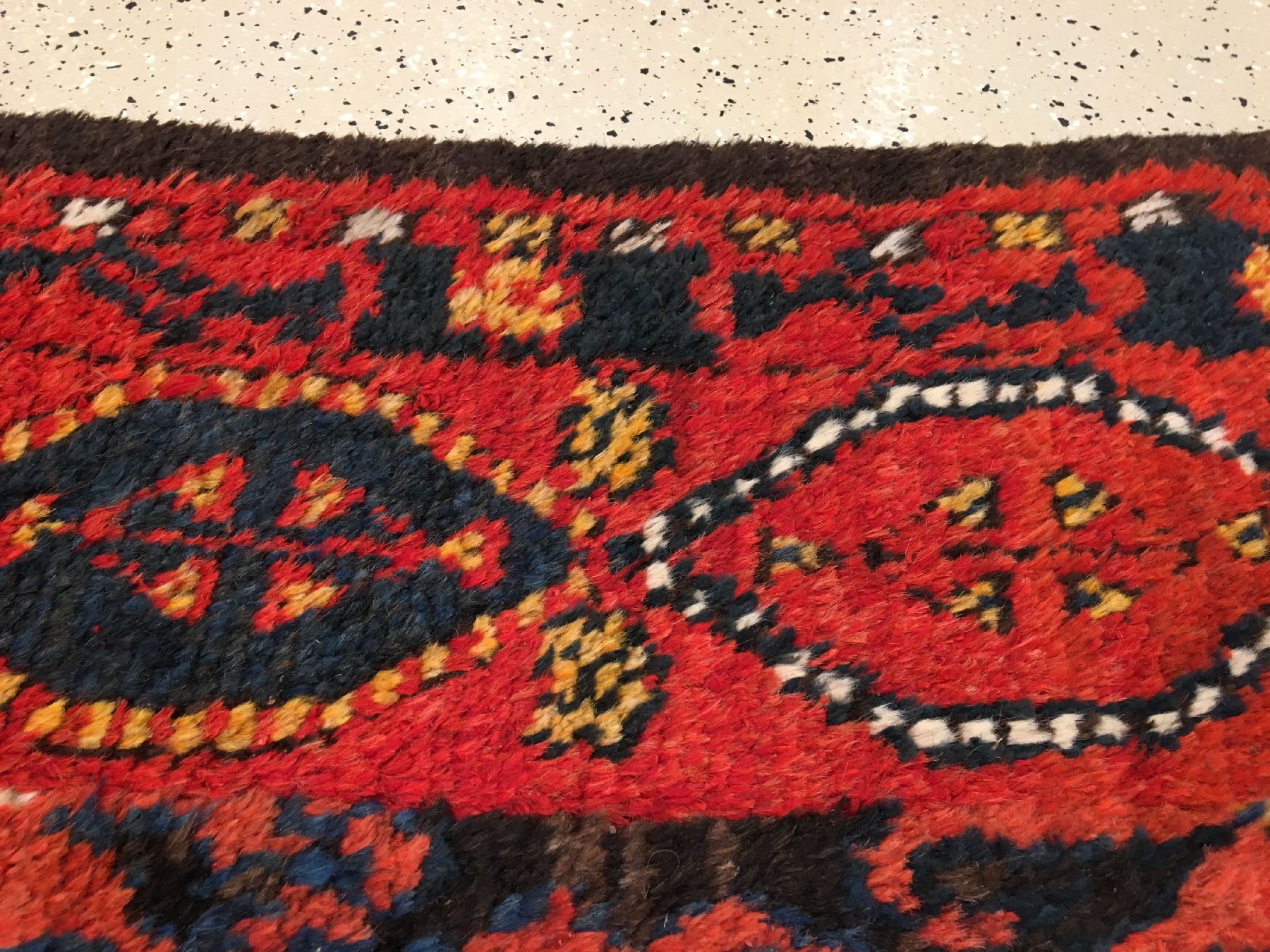 Detail f: Kirgisischer "Hauptteppich" antik, Kirgisistan Amu-Darja Region, Ende 19.Jhd., Wolle geknüpft auf Ziegenhaar. Seltener Hauptteppich aus ...