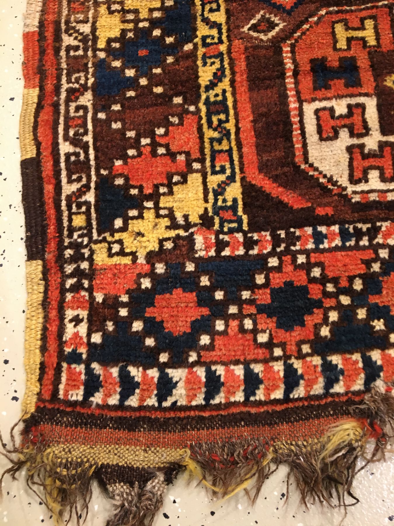 Detail g: Kirgisischer "Hauptteppich" antik, Kirgisistan Amu-Darja Region, Ende 19.Jhd., Wolle geknüpft auf Ziegenhaar. Großer Hauptteppich der ...