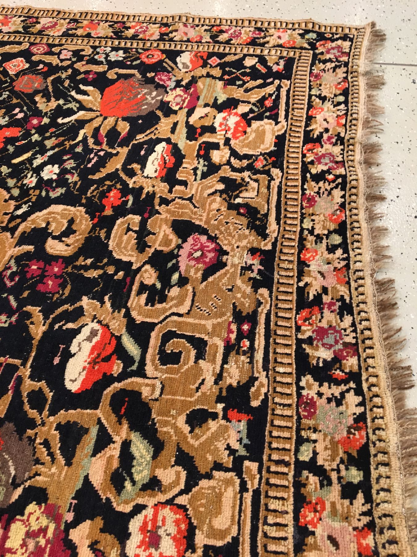 Detail g: Seltener Karabagh "Kelley" alt, Südkaukasus, um 1920, Wolle geknüpft auf Wolle. Seltener großer Karabagh im Kelley-Format mit sehr ...