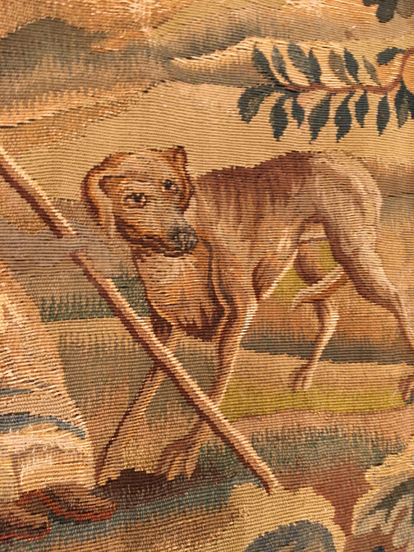Detail d: Aubosson "Tapisserie" antik, Frankreich, 19.Jhd., Wolle mit Seide. Französische Tapisserie aus den Werkstätten von Aubosson. Dekorativ, ...