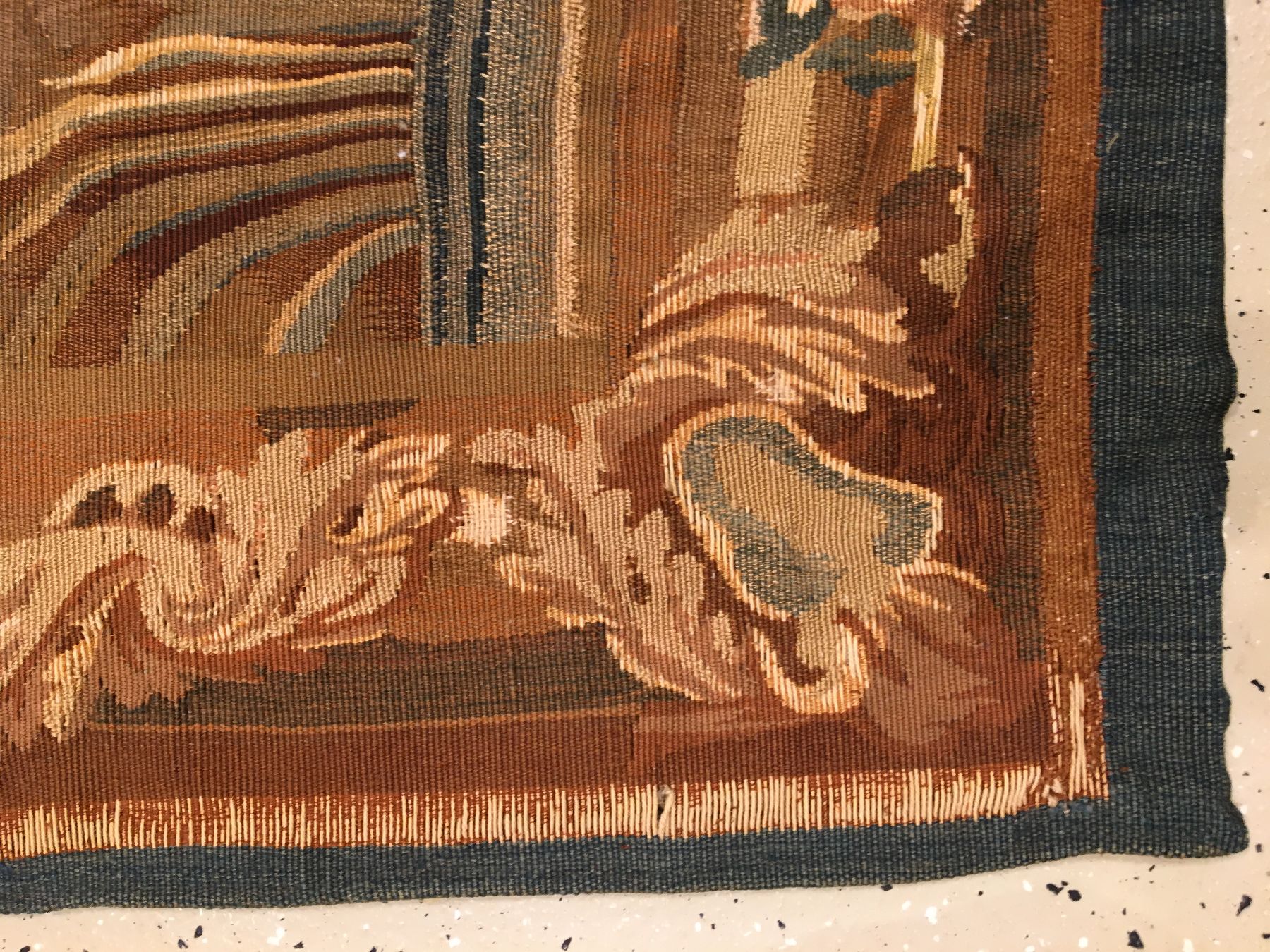 Detail g: Aubosson "Tapisserie" antik, Frankreich, 19.Jhd., Wolle mit Seide. Französische Tapisserie aus den Werkstätten von Aubosson. Dekorativ, ...