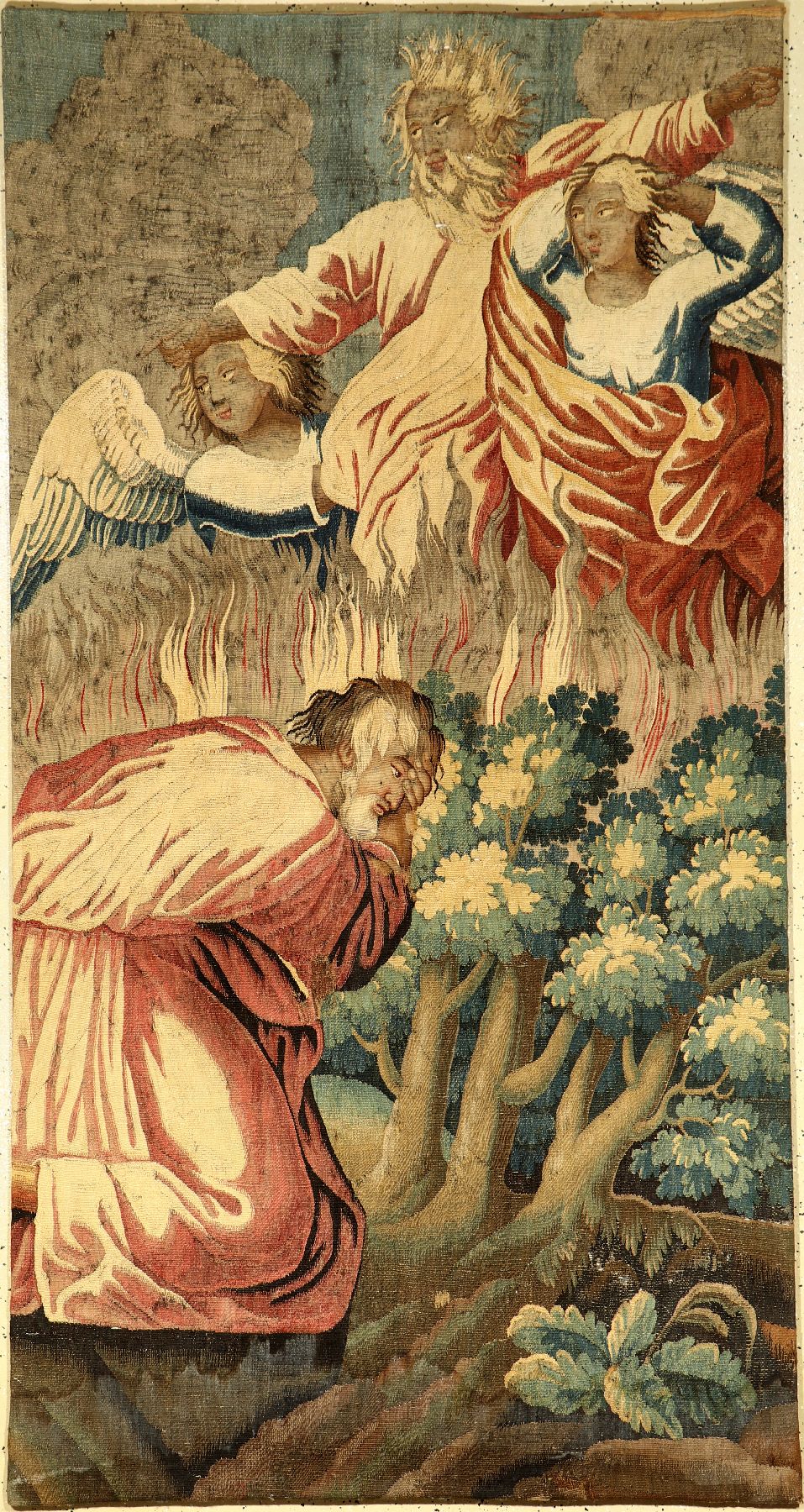 Brüsseler "Tapisserie" antik (Fragment), Flandern, Ende 17.Jhd., Wolle mit Seide. Rare Tapisserie aus den Meisterwerkstätten in ...