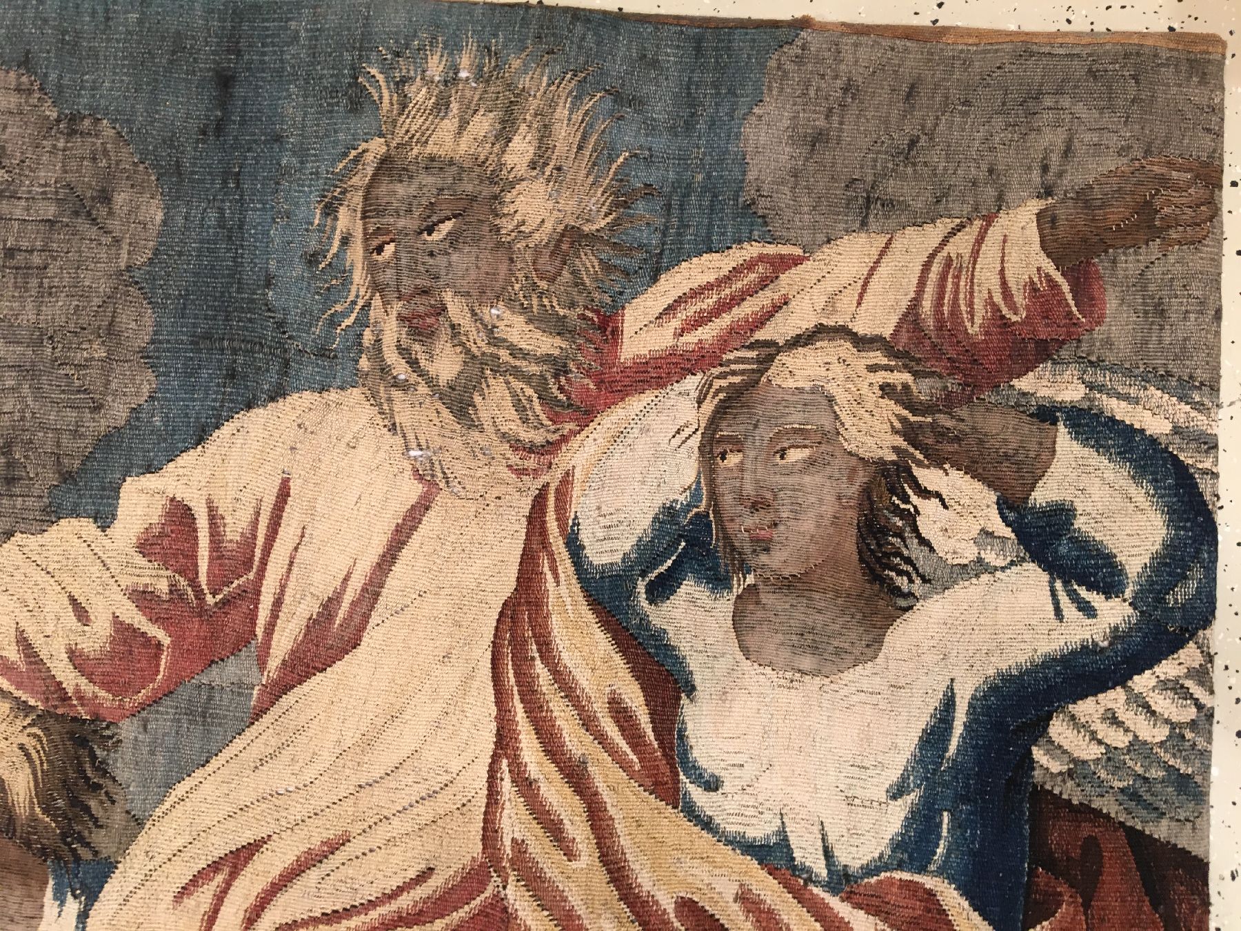 Detail d: Brüsseler "Tapisserie" antik (Fragment), Flandern, Ende 17.Jhd., Wolle mit Seide. Rare Tapisserie aus den Meisterwerkstätten in ...