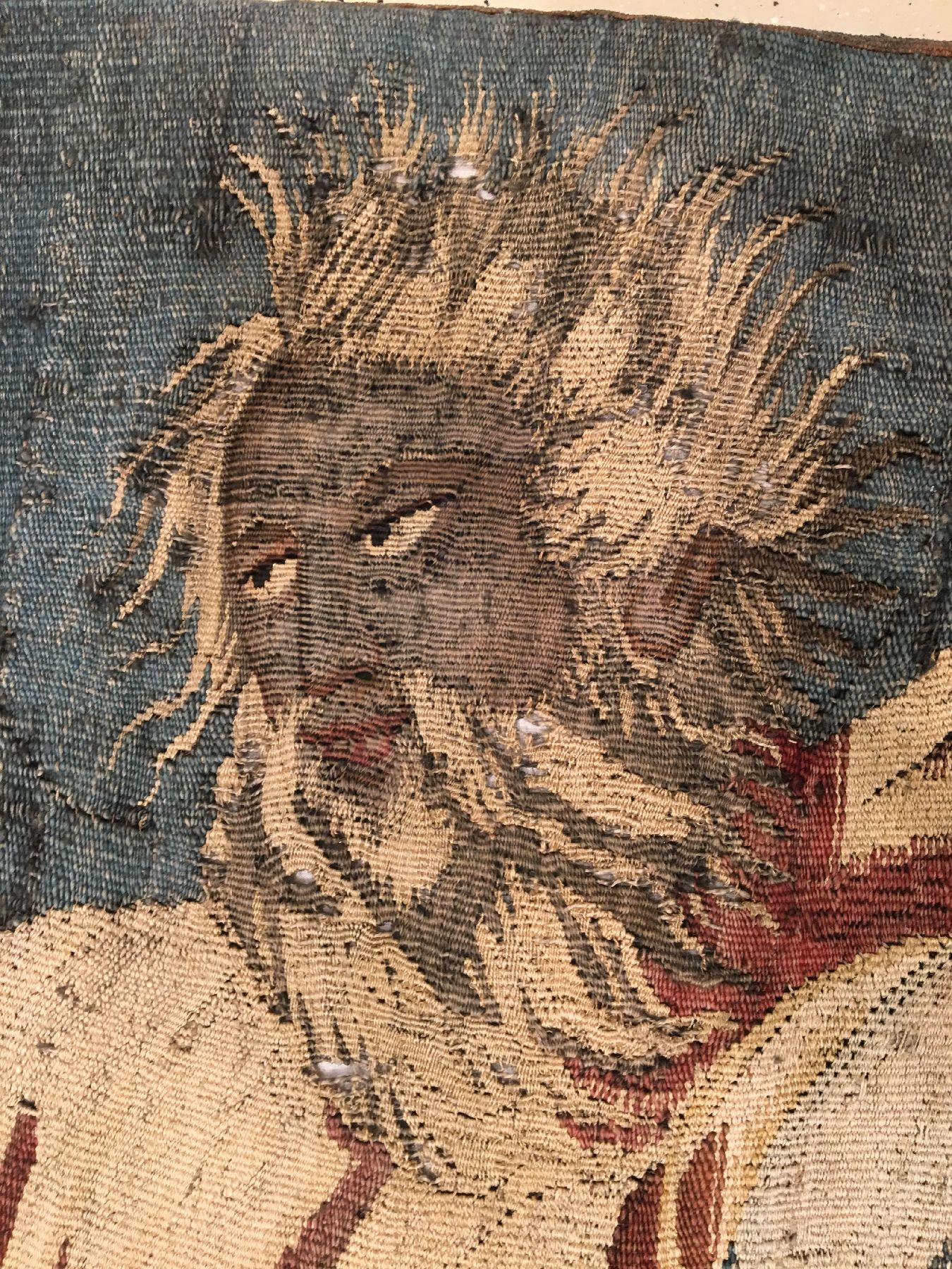 Detail f: Brüsseler "Tapisserie" antik (Fragment), Flandern, Ende 17.Jhd., Wolle mit Seide. Rare Tapisserie aus den Meisterwerkstätten in ...