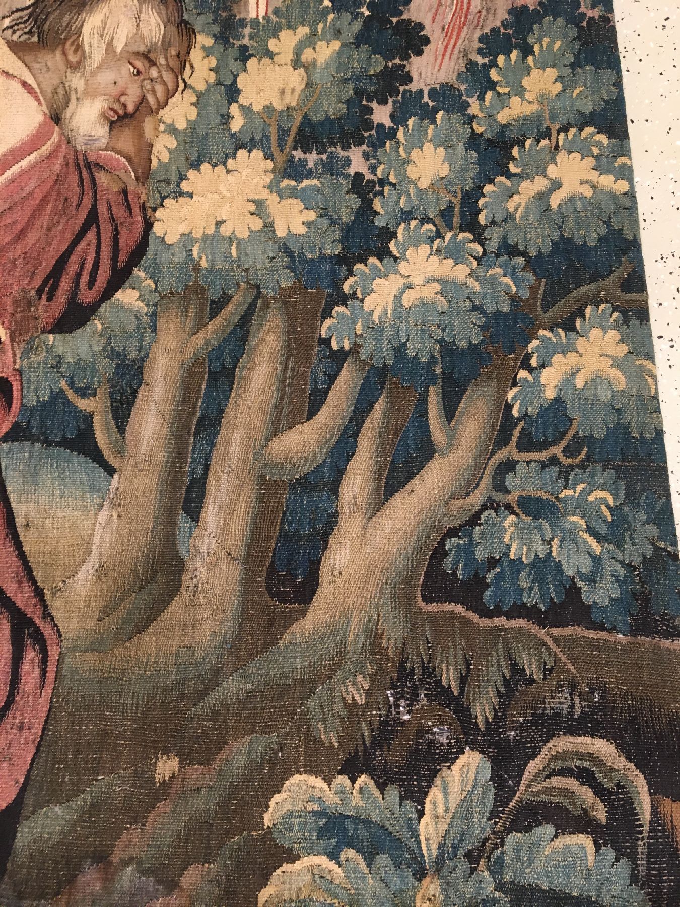 Detail h: Brüsseler "Tapisserie" antik (Fragment), Flandern, Ende 17.Jhd., Wolle mit Seide. Rare Tapisserie aus den Meisterwerkstätten in ...