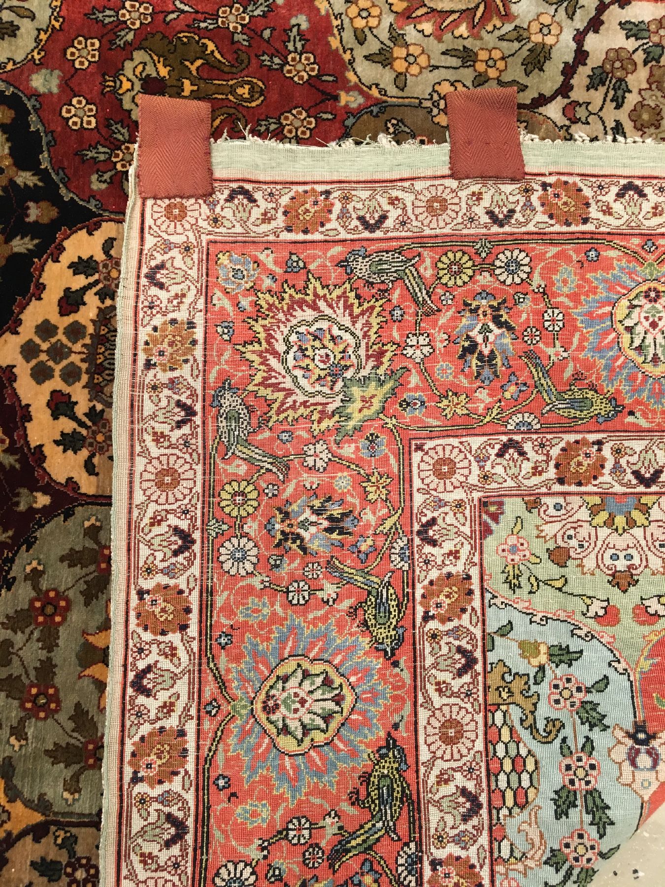 Detail i: Feiner Seiden Kum Kapi antik, Türkei Istanbul, um 1900/1910, reine Naturseide. Seltener Seidenteppich aus den armenischen Meisterwerkstätten in ...