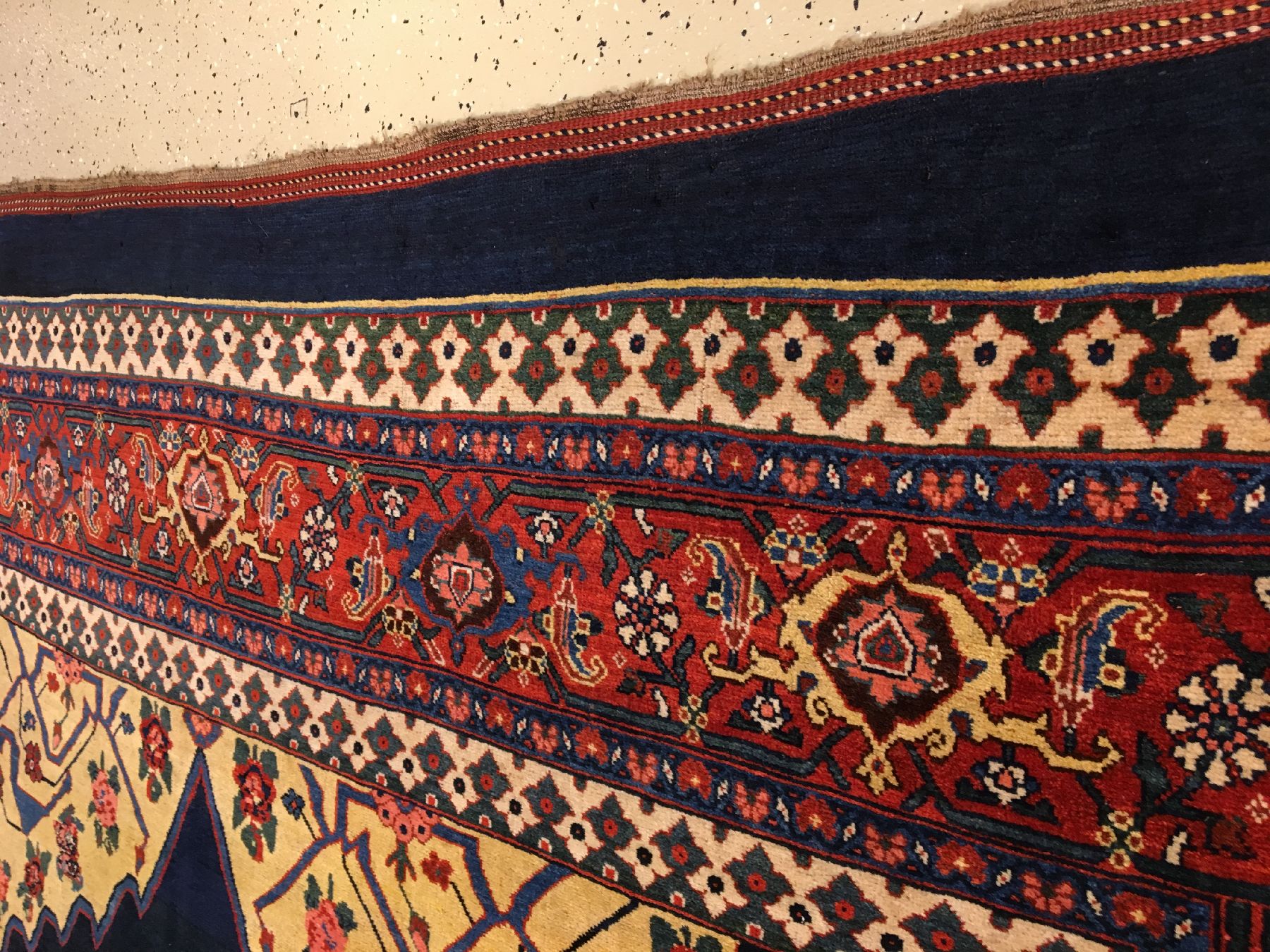 Detail g: Seltener feiner Bidjar antik, Nordwestpersien, 1.Hälfte 19.Jhd., Korkwolle geknüpft auf Wolle. Hochdekorativer Bidjar mit Medaillon und gelben ...