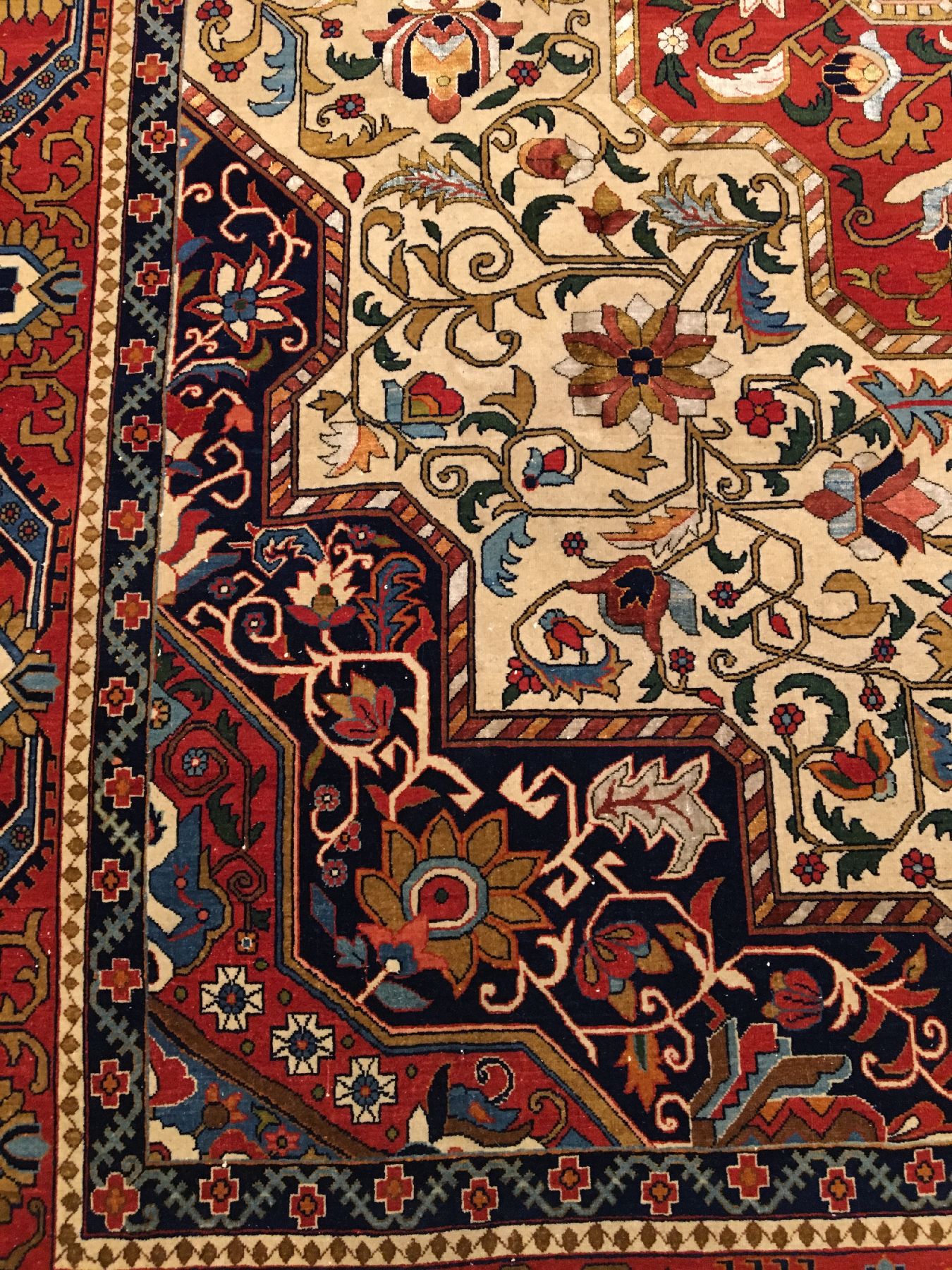 Detail g: Großer feiner Ghom "Shakeri" (Part-Silk) alt, Zentralpersien, um 1940, Korkwolle mit viel Seide geknüpft auf Baumwolle. Seltener ...