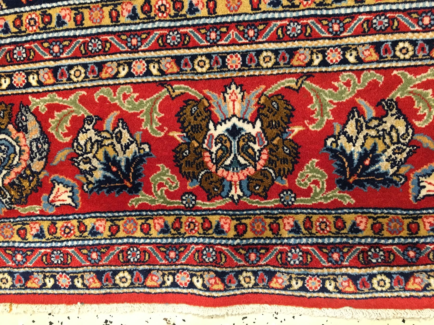 Detail g: Großer feiner Ghom "Shakeri" (Part-Silk) alt (Lebensbaum), Zentralpersien, um 1940, Korkwolle mit viel Seide geknüpft auf Seide. Feiner ...