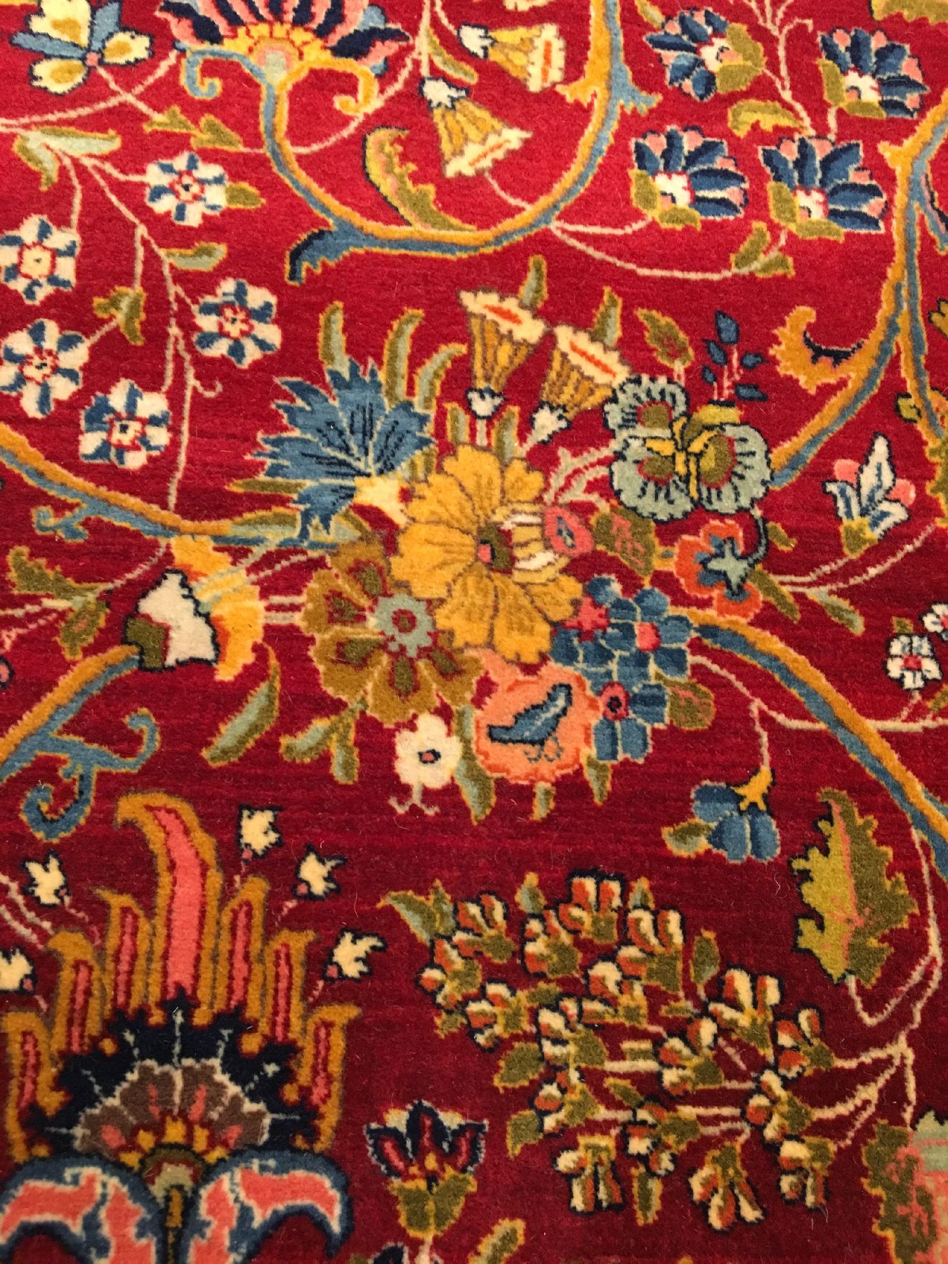 Detail g: Großer sehr feiner Täbriz alt (70 RAJ), Nordwestpersien, um 1940, Korkwolle geknüpft auf Baumwolle. Sehr feiner und wertvoller Täbriz in 70-RAJ ...