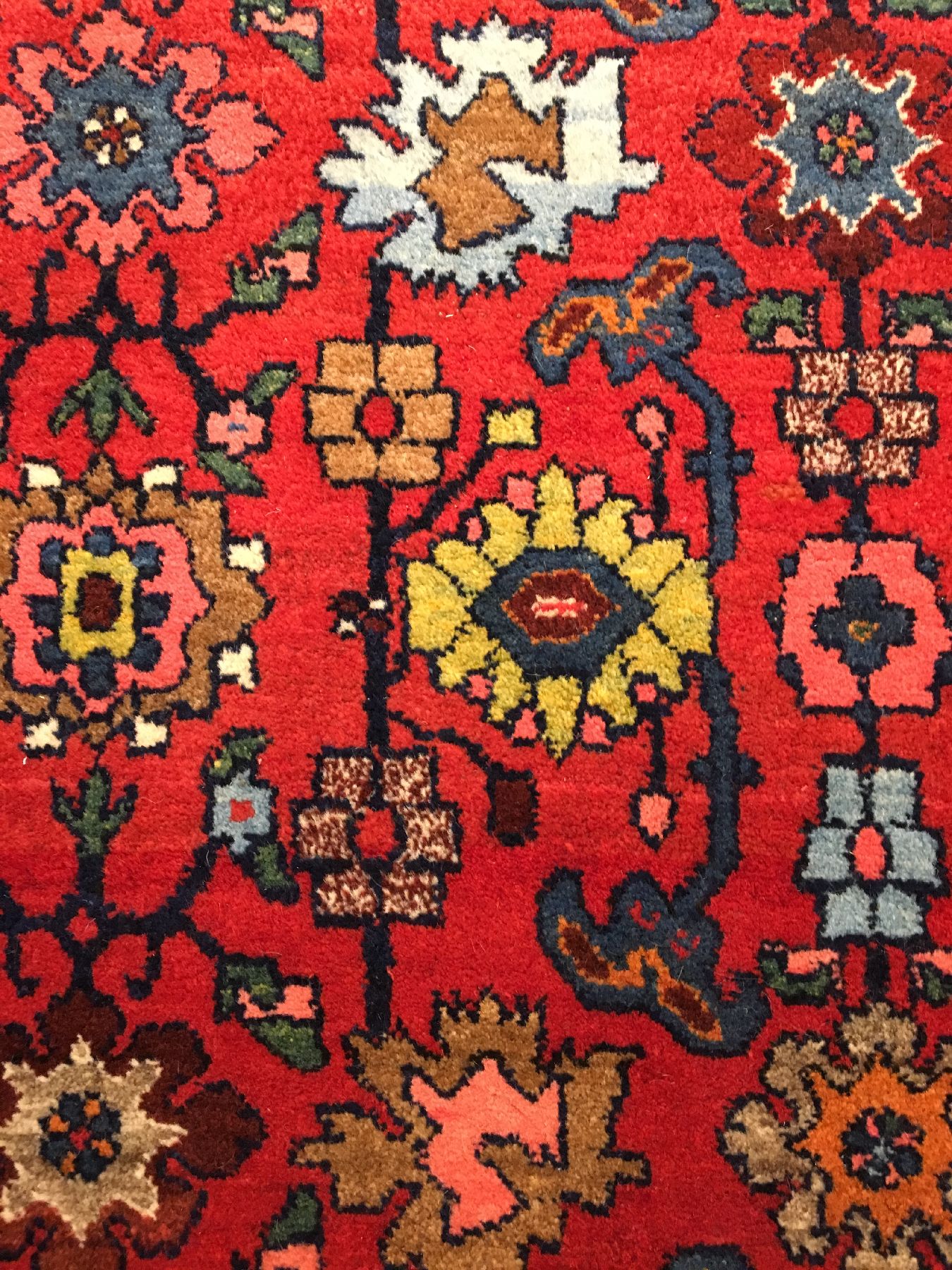 Detail e: Großer Bidjar antik (Harschang Design), Nordwestpersien, Ende 19.Jhd., Korkwolle geknüpft auf Baumwolle. Dekorativer Bidjar mit Harschang ...