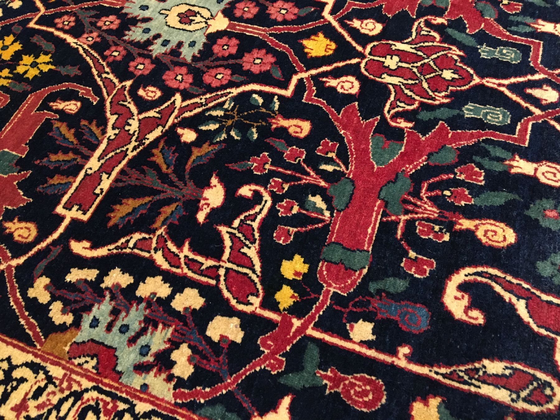 Detail f: Großer feiner Teheran antik, Zentralpersien, Ende 19.Jhd., Korkwolle geknüpft auf Baumwolle. Hochdekorativer Teppich mit Arabesken allover Muster ...