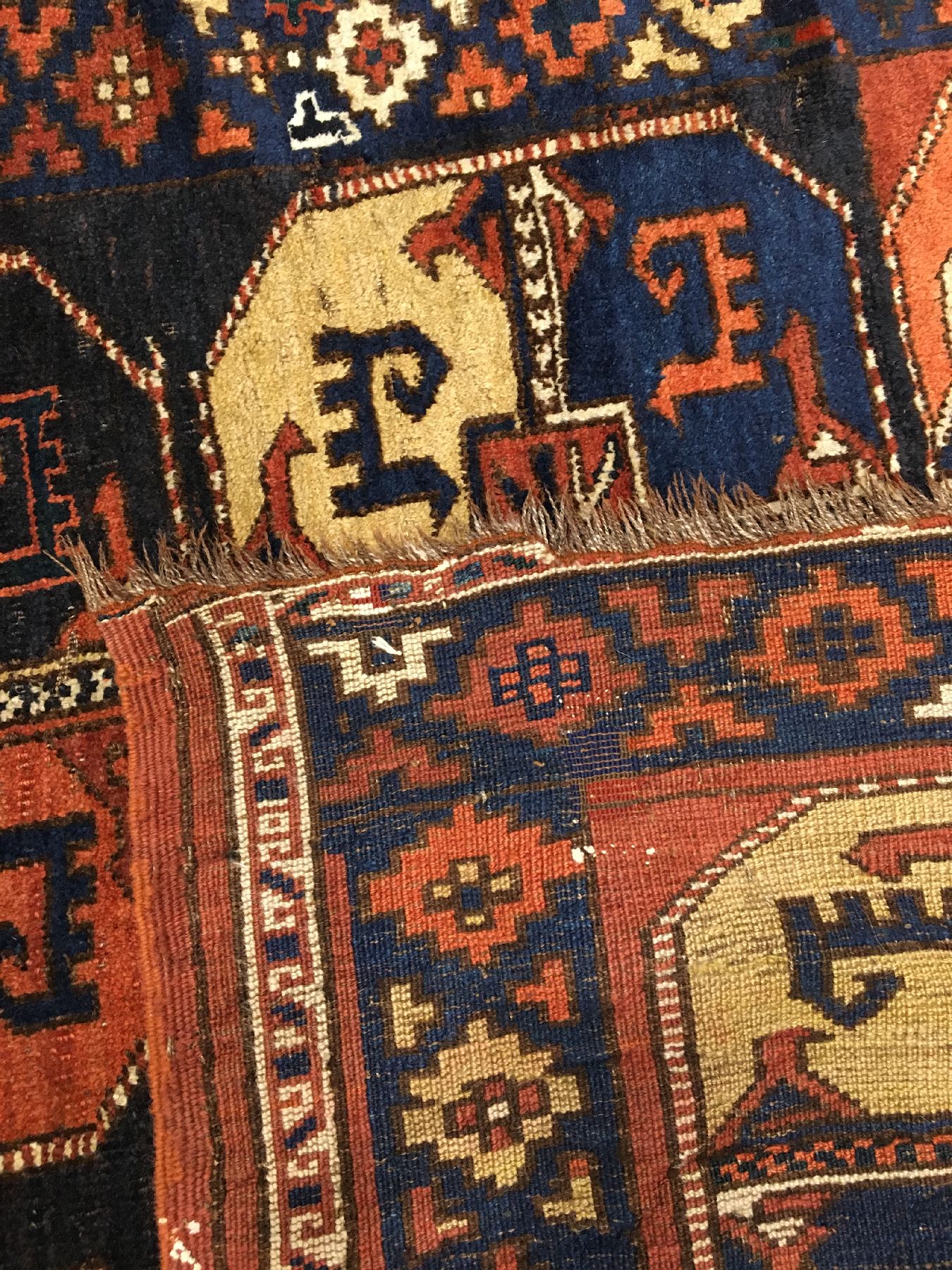 Detail f: Kirgisischer "Hauptteppich" antik (Publiziert Bei Martin Volkmann), Kirgisistan Amu-Darja Region, 19.Jhd., Wolle geknüpft auf ...