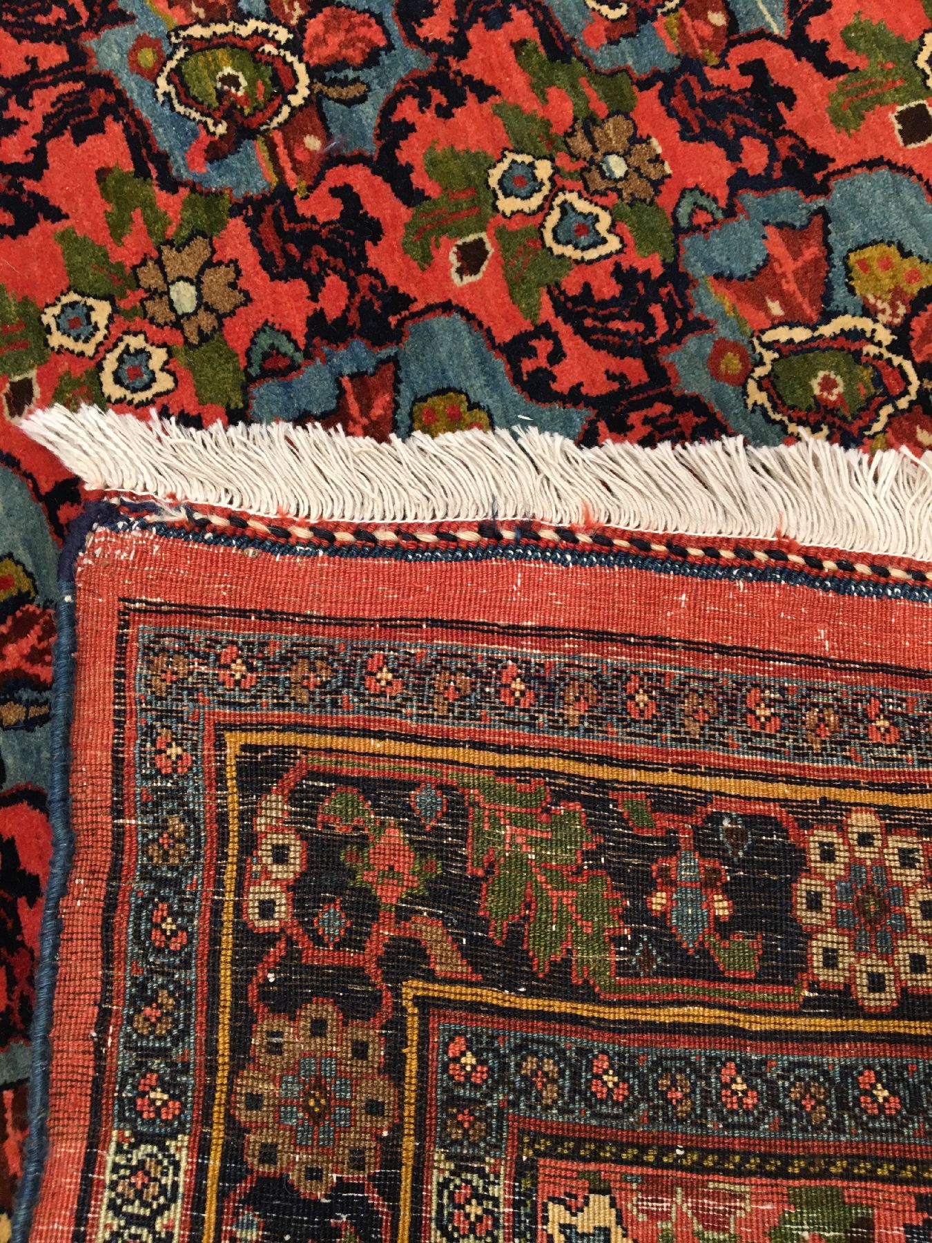 Detail f: Feiner Bidjar antik, Nordwestpersien, um 1900, Korkwolle geknüpft auf Baumwolle. Feiner Bidjar mit erstklassigen und ausdrucksstarken Naturfarben. ...