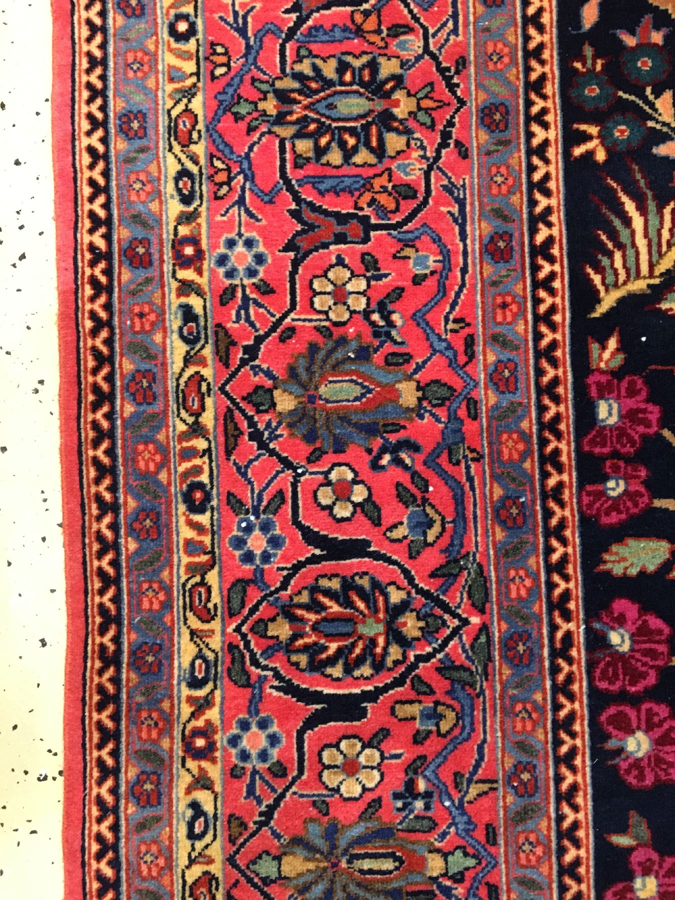 Detail h: Feiner "Manchester" Keschan antik (Lebensbaum), Zentralpersien, um 1900, Korkwolle geknüpft auf Baumwolle. Hochwertiger Keschan in sehr ...