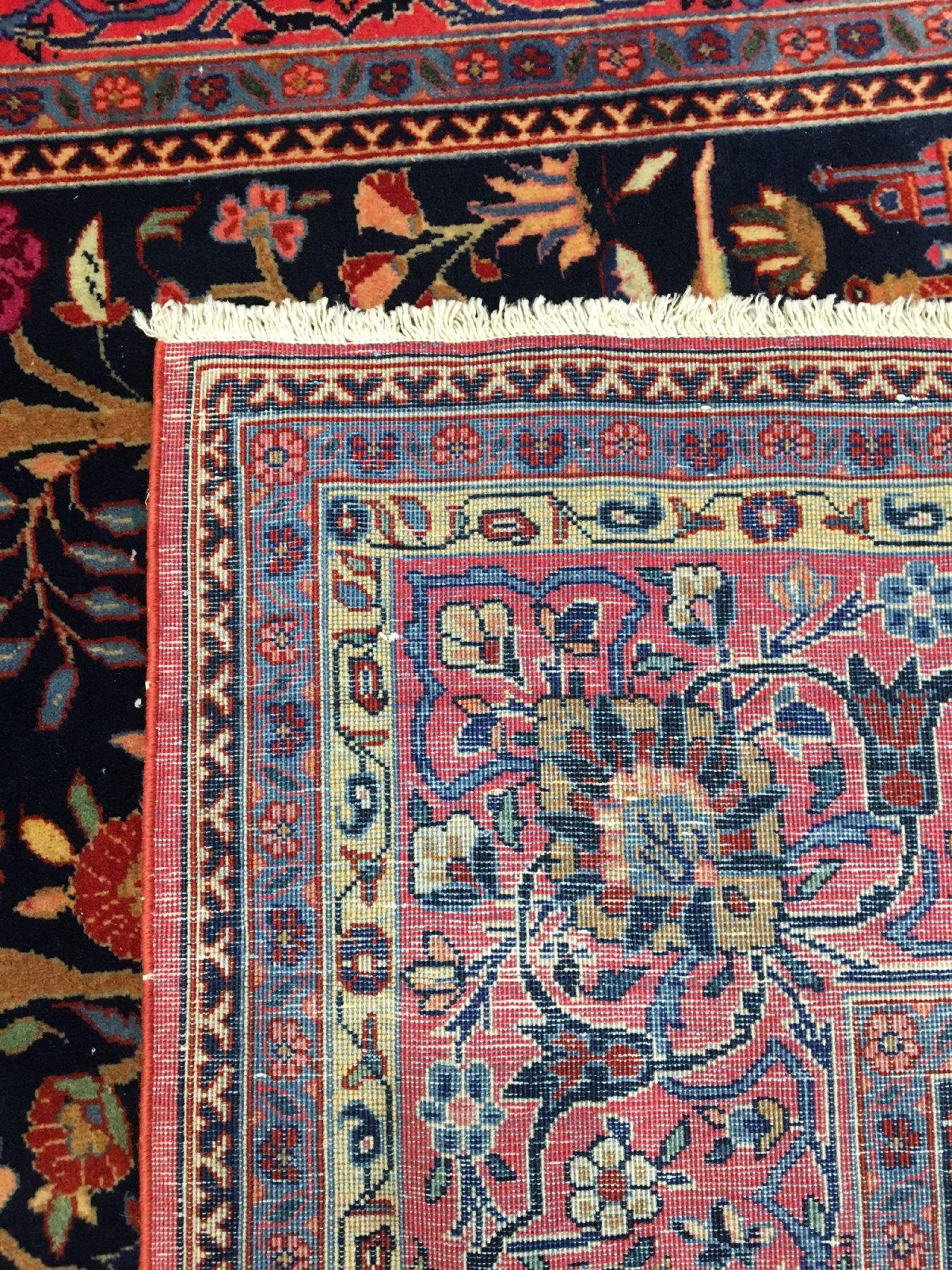 Detail i: Feiner "Manchester" Keschan antik (Lebensbaum), Zentralpersien, um 1900, Korkwolle geknüpft auf Baumwolle. Hochwertiger Keschan in sehr ...