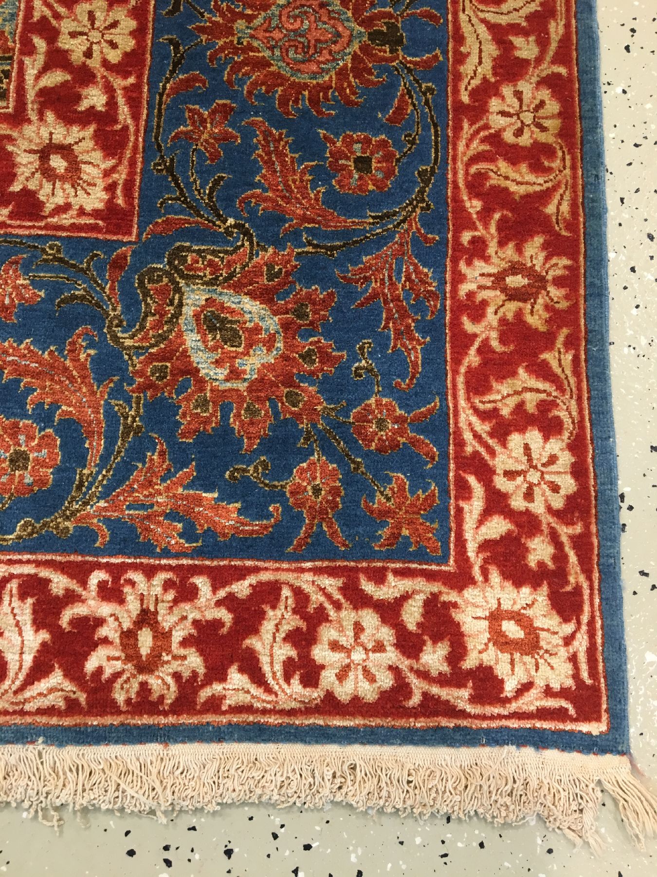 Detail h: Seltener großer feiner Teheran "Part-Silk" alt, Zentralpersien, um 1940, Korkwolle mitviel Seide geknüpft auf Baumwolle. Hochdekorativer ...