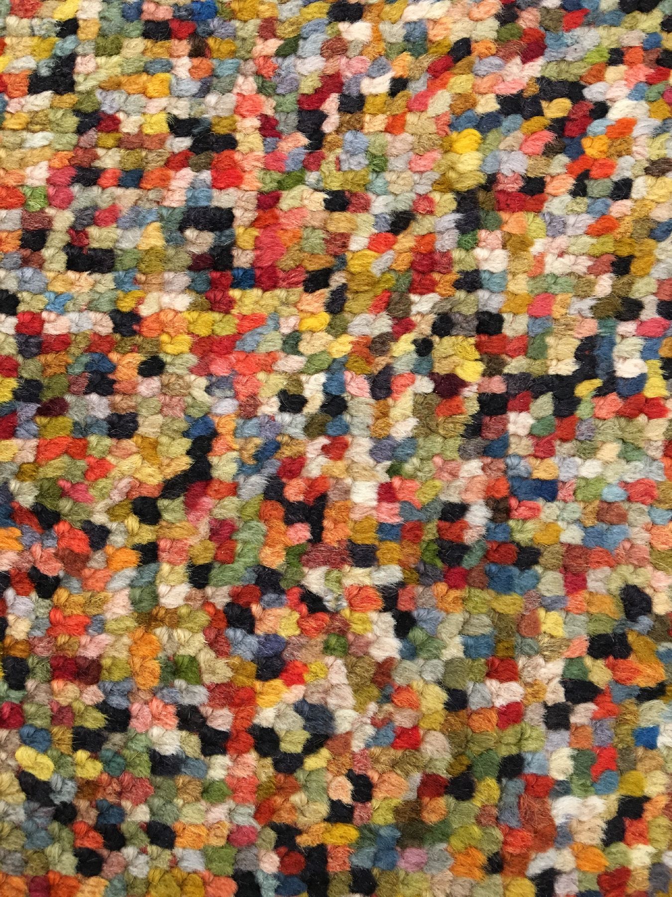 Detail c: Seltener europäischer "Jugendstil-Teppich" antik (Multicolor Salt & Pepper), Europa, um 1900, Wolle geknüpft auf Wolle. Rarer ...