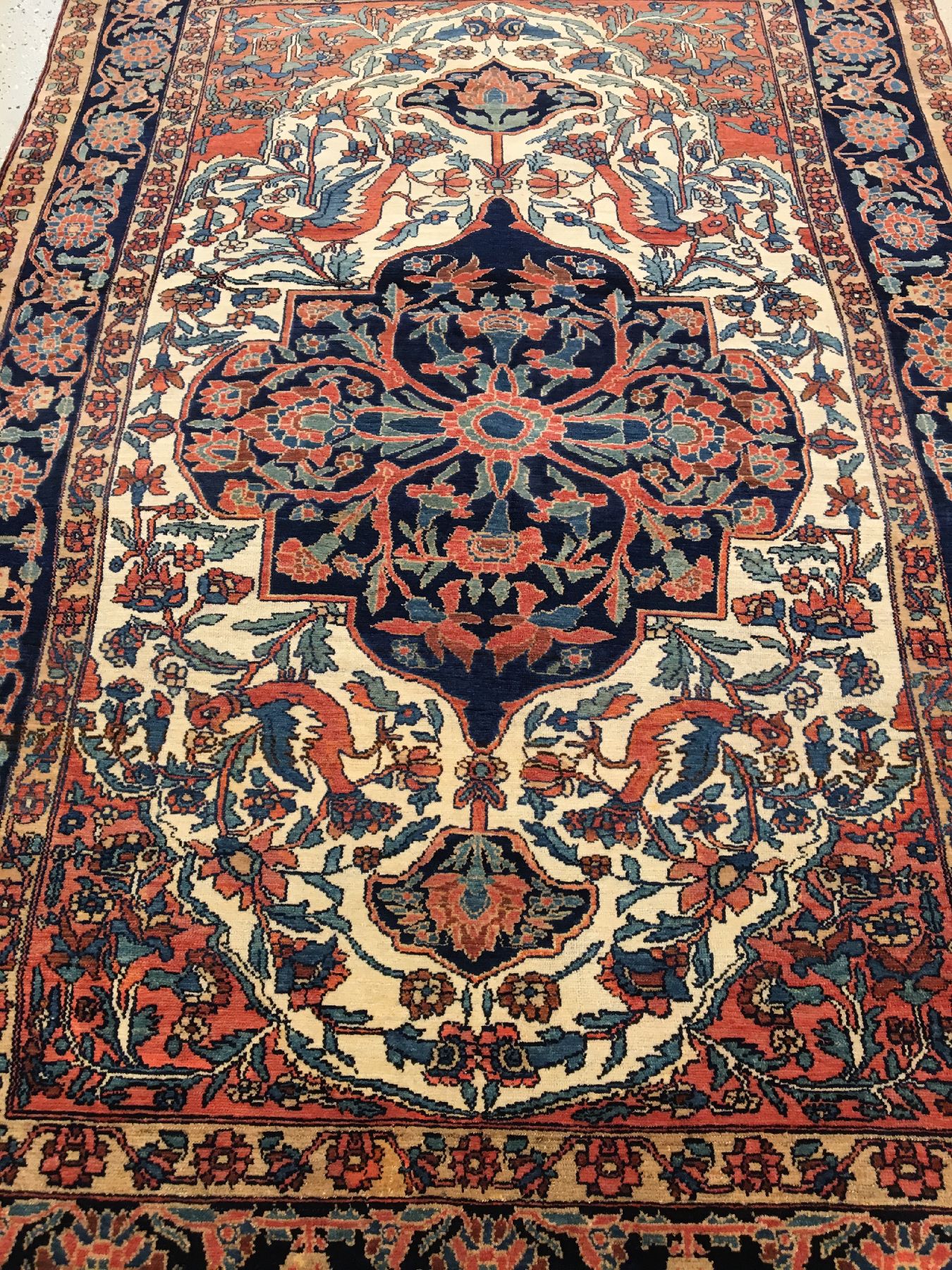Detail a: Sehr feiner Mischan-Malayer antik, Westpersien, 19.Jhd., Wolle geknüpft auf Baumwolle. Tuchfeiner Malayer aus dem Dorf Mischan mit erstklassigen ...