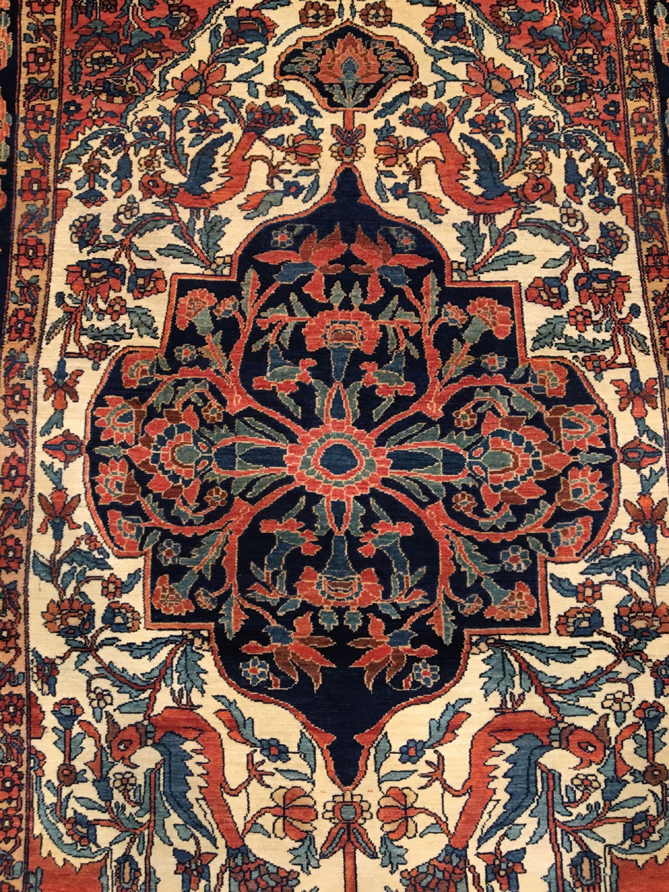 Detail b: Sehr feiner Mischan-Malayer antik, Westpersien, 19.Jhd., Wolle geknüpft auf Baumwolle. Tuchfeiner Malayer aus dem Dorf Mischan mit erstklassigen ...