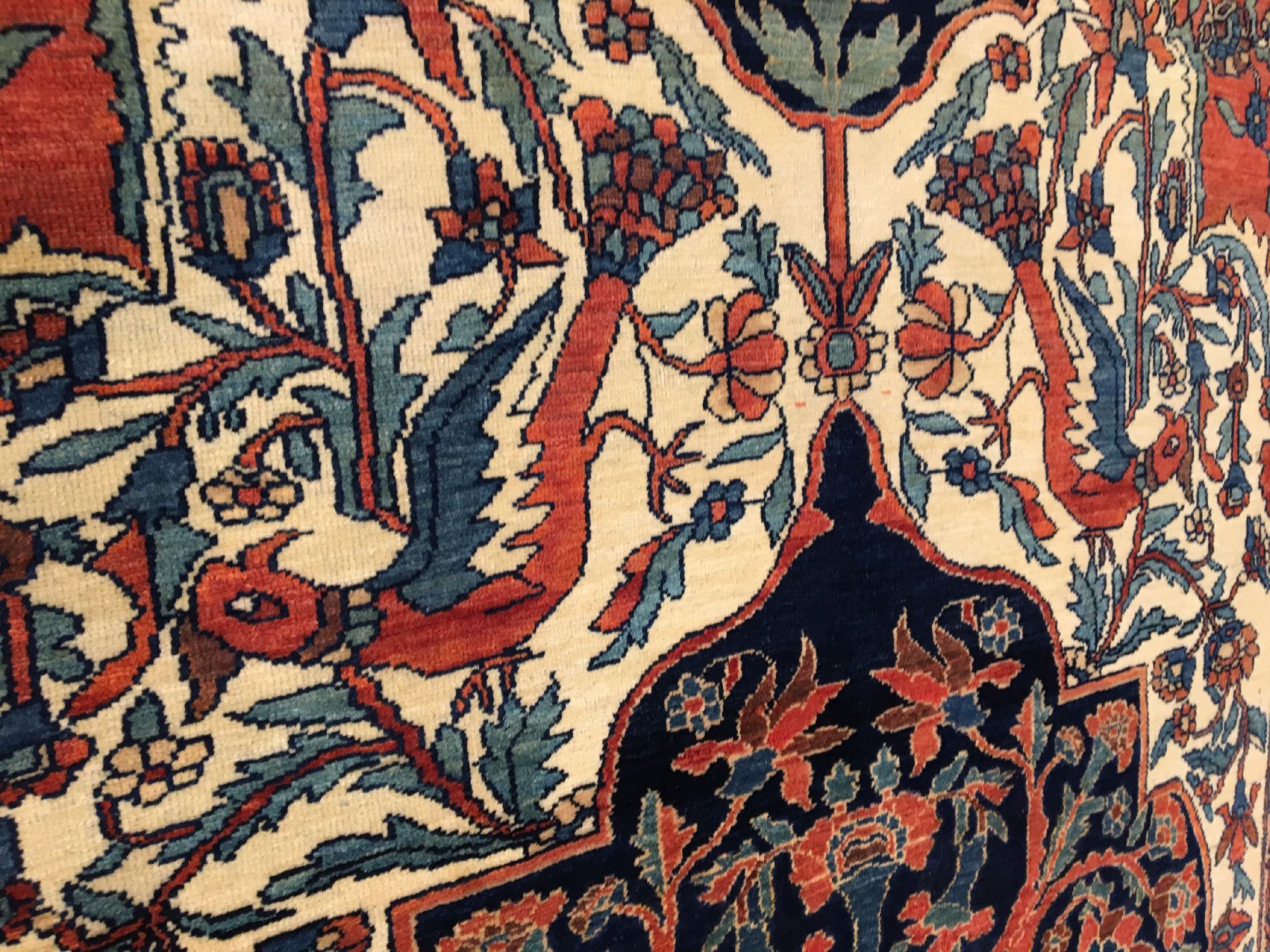 Detail d: Sehr feiner Mischan-Malayer antik, Westpersien, 19.Jhd., Wolle geknüpft auf Baumwolle. Tuchfeiner Malayer aus dem Dorf Mischan mit erstklassigen ...