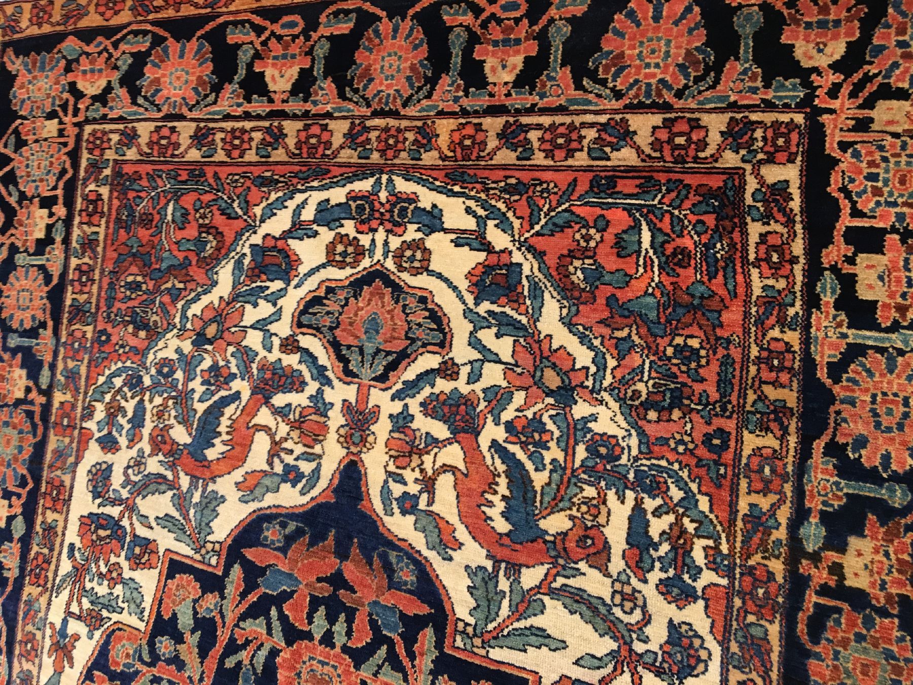 Detail e: Sehr feiner Mischan-Malayer antik, Westpersien, 19.Jhd., Wolle geknüpft auf Baumwolle. Tuchfeiner Malayer aus dem Dorf Mischan mit erstklassigen ...