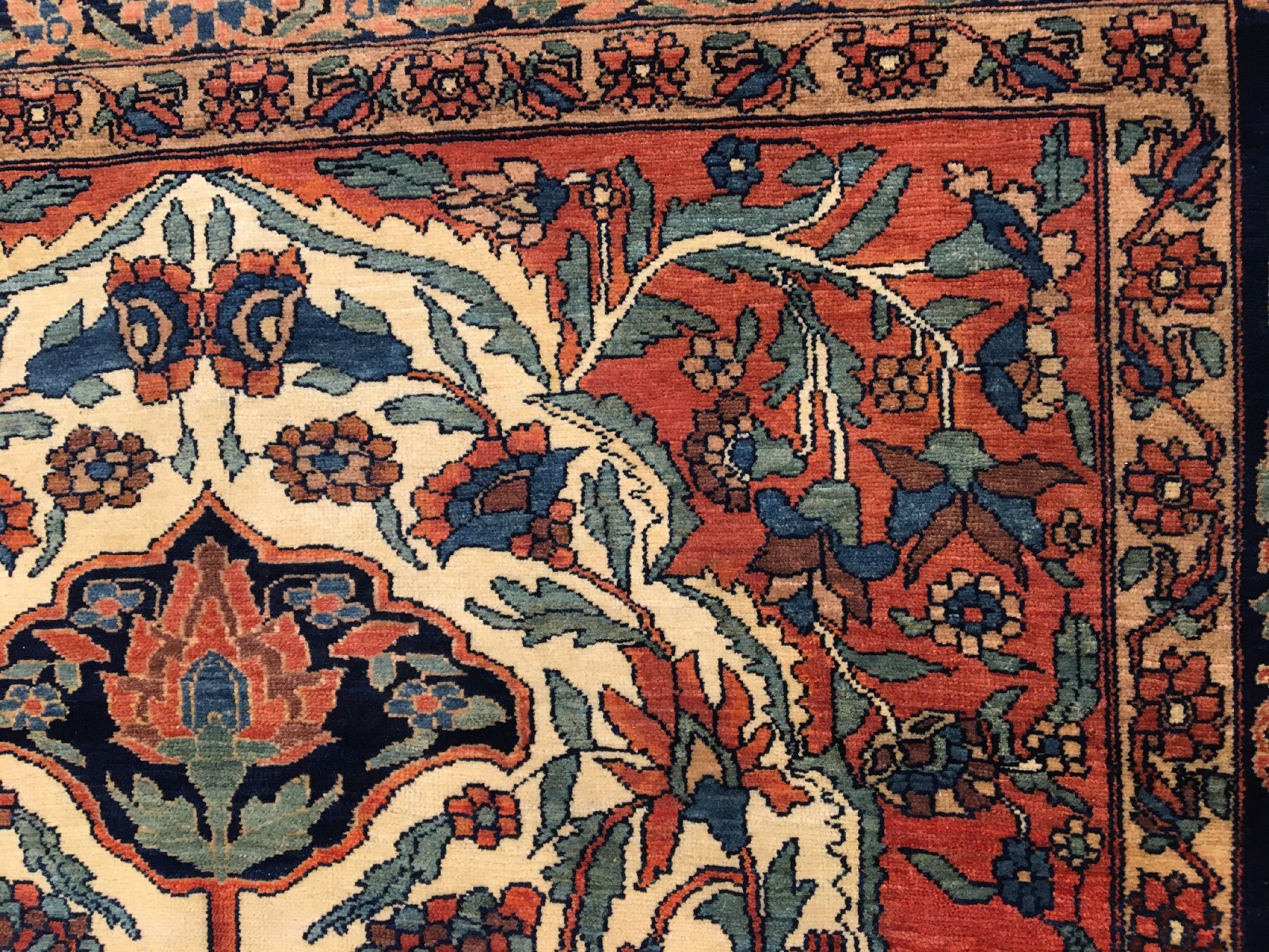 Detail f: Sehr feiner Mischan-Malayer antik, Westpersien, 19.Jhd., Wolle geknüpft auf Baumwolle. Tuchfeiner Malayer aus dem Dorf Mischan mit erstklassigen ...