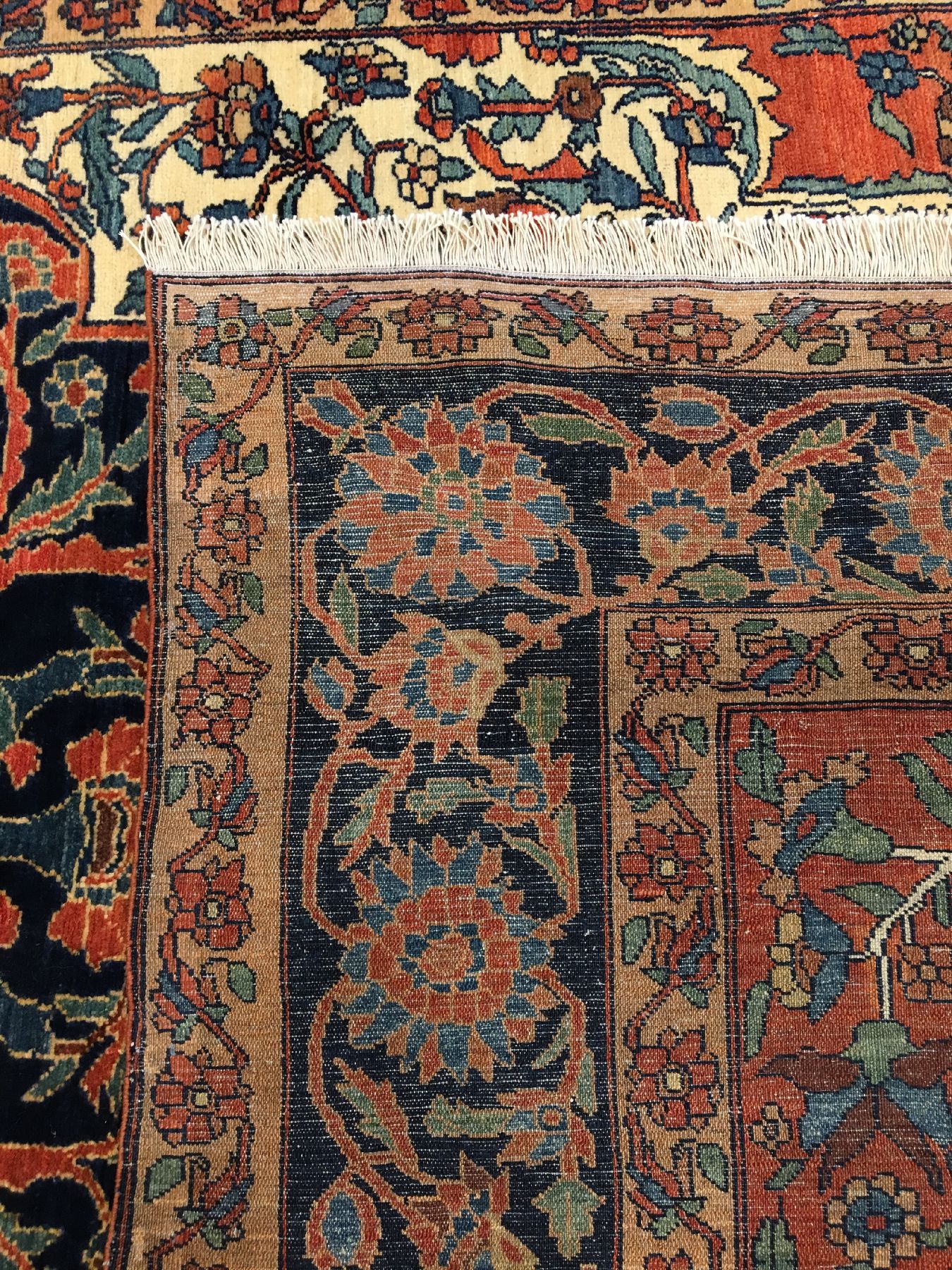 Detail h: Sehr feiner Mischan-Malayer antik, Westpersien, 19.Jhd., Wolle geknüpft auf Baumwolle. Tuchfeiner Malayer aus dem Dorf Mischan mit erstklassigen ...