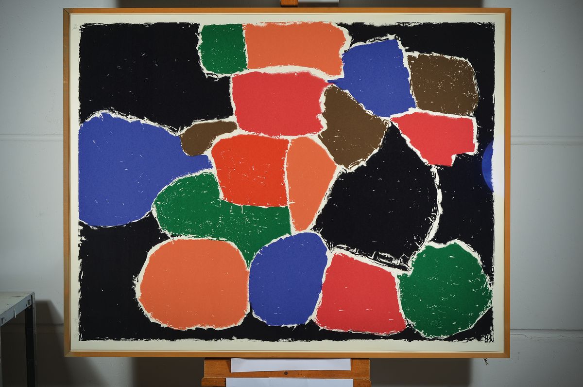 Detail k: Günther Förg, 1952 Füssen-2013 Freiburg, Farbsiebdruck von 1996, signiert und bez.: e.a., Auflage 40 Exempl., ca. 128x99cm, u.Gl.,R.