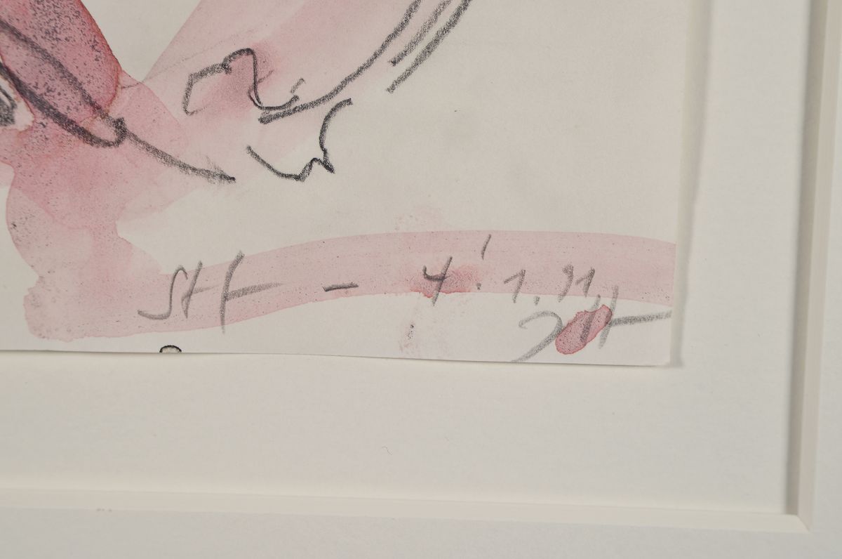 Detail a: Horst Janssen, 1929-1995, Aquarell auf Papier, betitelt: "Bobethanien" hand-monogr. und dat. 4.1.91, 30 x 20.1 cm, unter Glas, Rahmen PP. ...