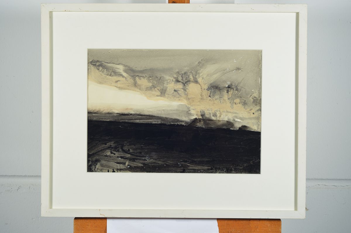 Detail k: Klaus Fussmann, geb. 1938 Velbert, "Insel vor Ecuador", Aquarell und Gouache auf dickem Aquarell-Bütten, monogrammiert und dat. 2.8.80 , ...