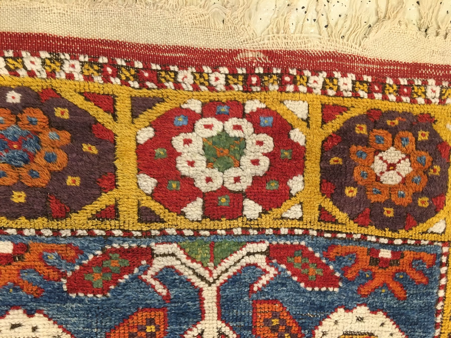 Detail c: Seltener früher Zentralanatolischer Dorf "Gebetsteppich" antik, Zentralanatolien wohl Konya-Region, um 1800 oder früher, Wolle geknüpft ...