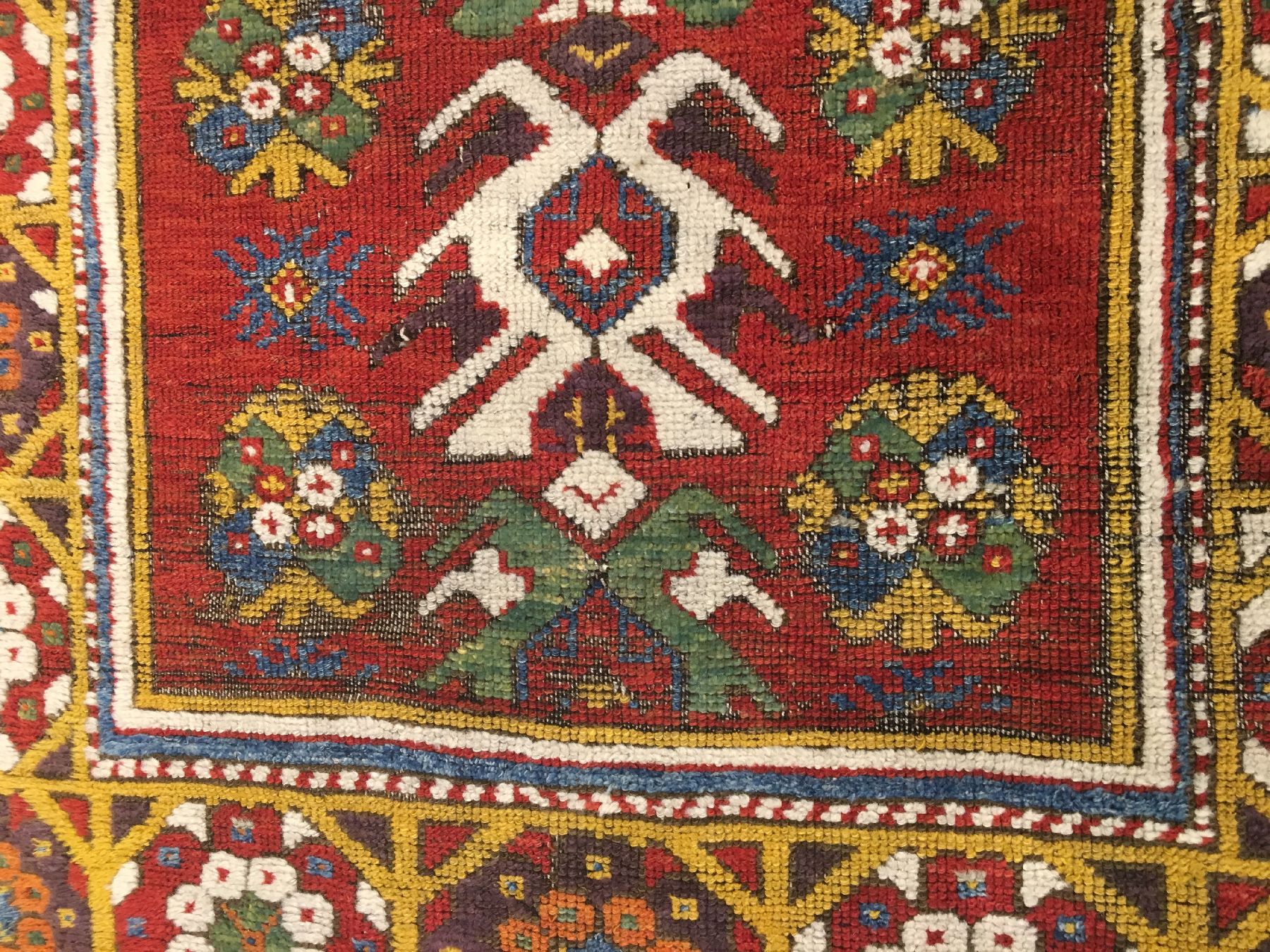 Detail f: Seltener früher Zentralanatolischer Dorf "Gebetsteppich" antik, Zentralanatolien wohl Konya-Region, um 1800 oder früher, Wolle geknüpft ...