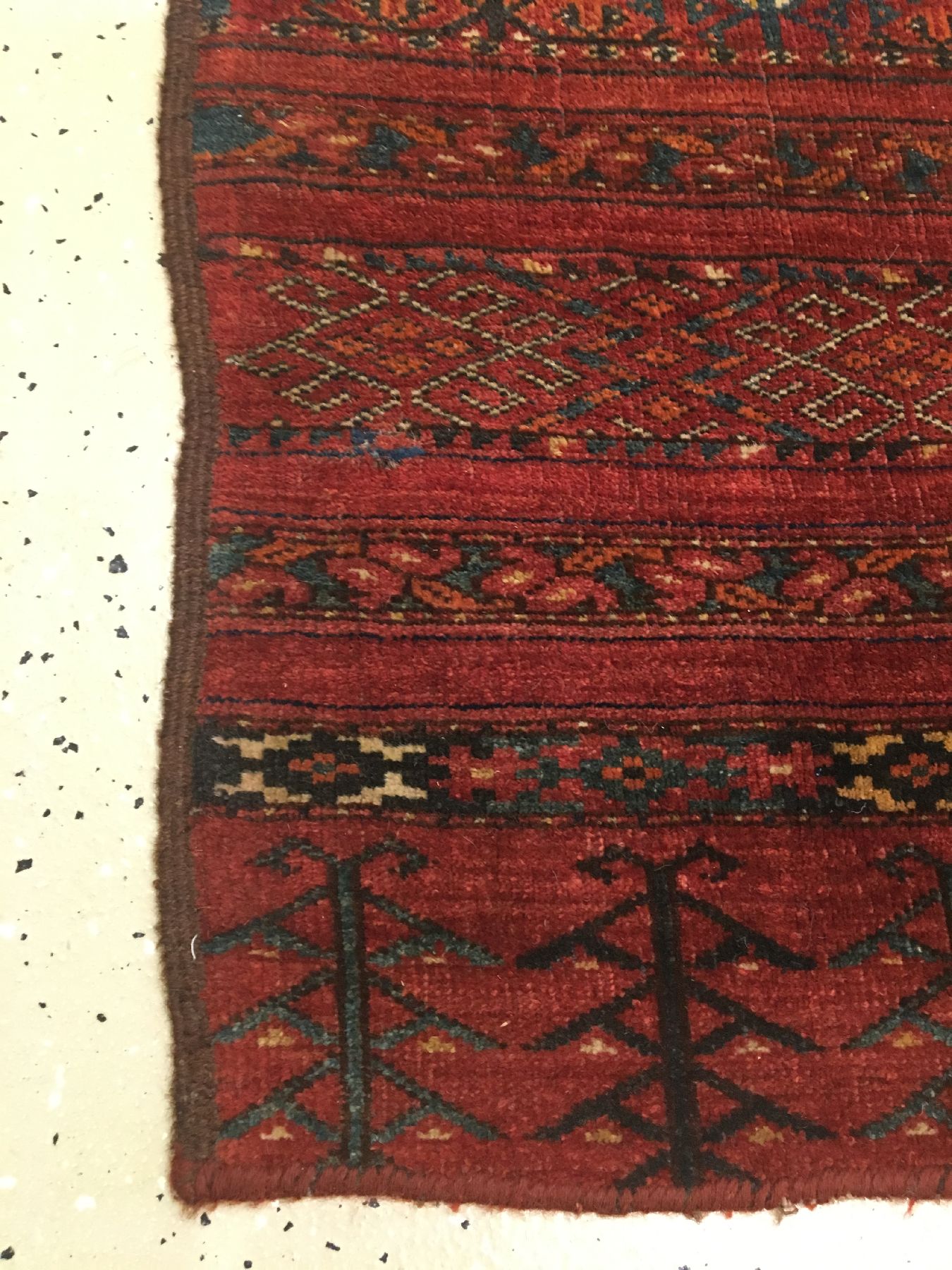 Detail d: Ersari "Tschowal" antik, Turkmenistan Amu-Darja Gebiet, 19.Jhd., Wolle geknüpft auf Wolle/Ziegenhaar. Seltener Tschowal der Ersaren mit ...