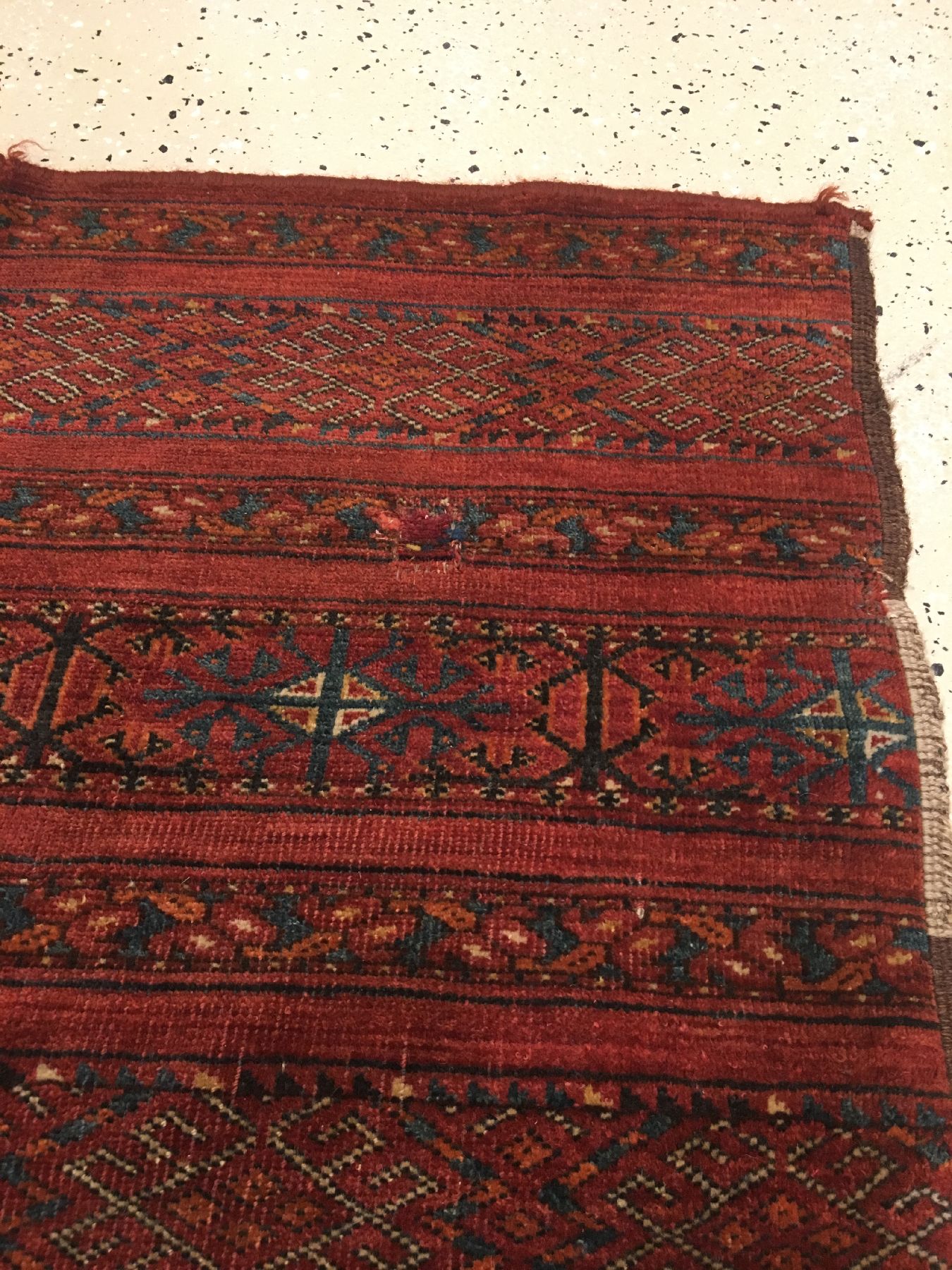 Detail e: Ersari "Tschowal" antik, Turkmenistan Amu-Darja Gebiet, 19.Jhd., Wolle geknüpft auf Wolle/Ziegenhaar. Seltener Tschowal der Ersaren mit ...