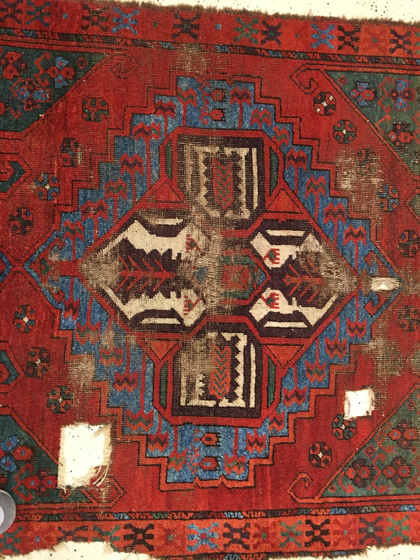 Detail e: Karapinar "Galerie" antik, Zentralanatolien Konya-Region, Mitte 19.Jhd., Wolle geknüpft auf Wolle. Früher Karapinar Teppich im Galerie ...