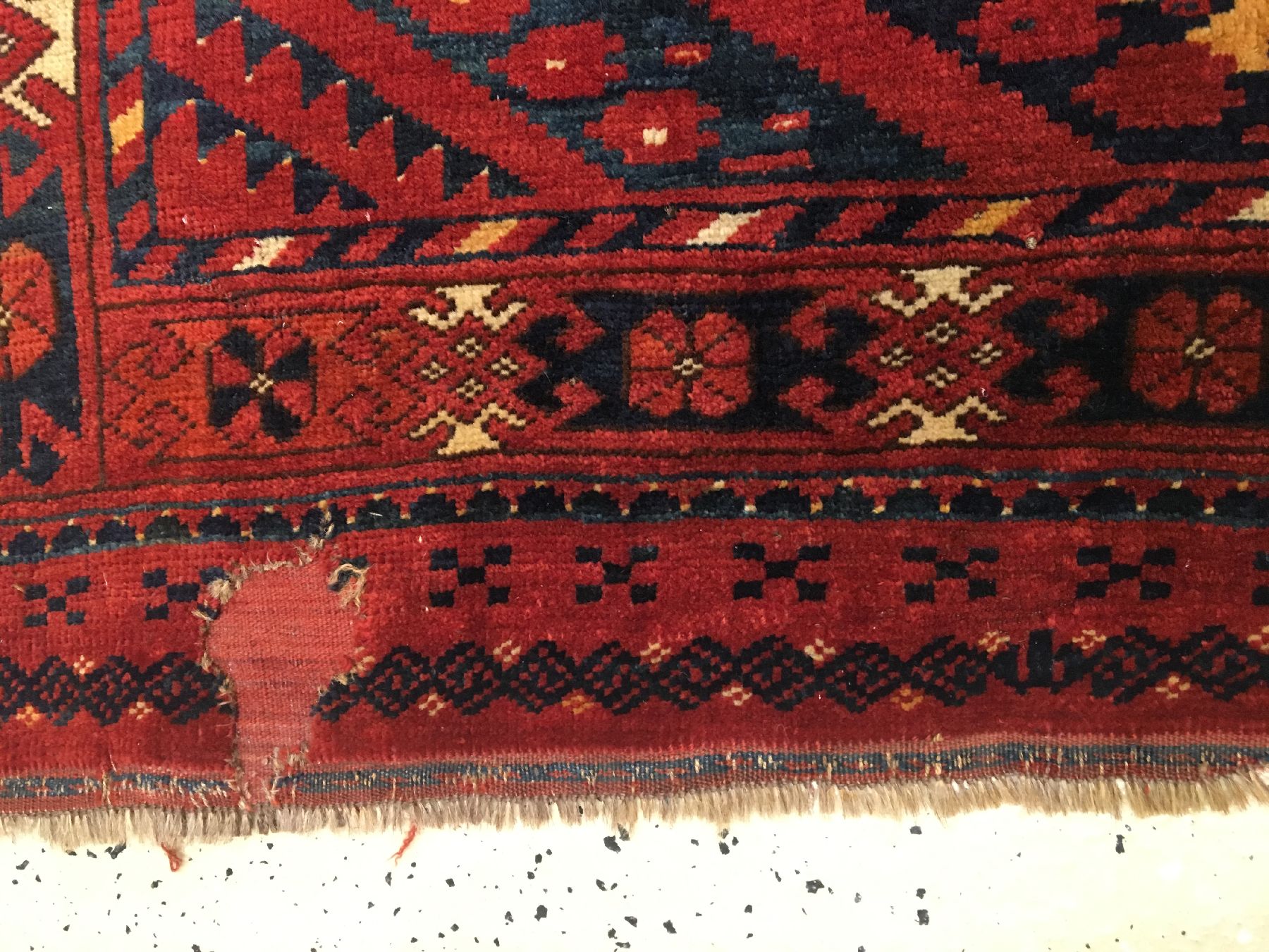 Detail f: Ersari "Tschowal" antik, Turkmenistan Amu-Darja Region, frühes 19.Jhd., Wolle geknüpft auf Wolle/Ziegenhaar. Früher Tschowal aus der ...
