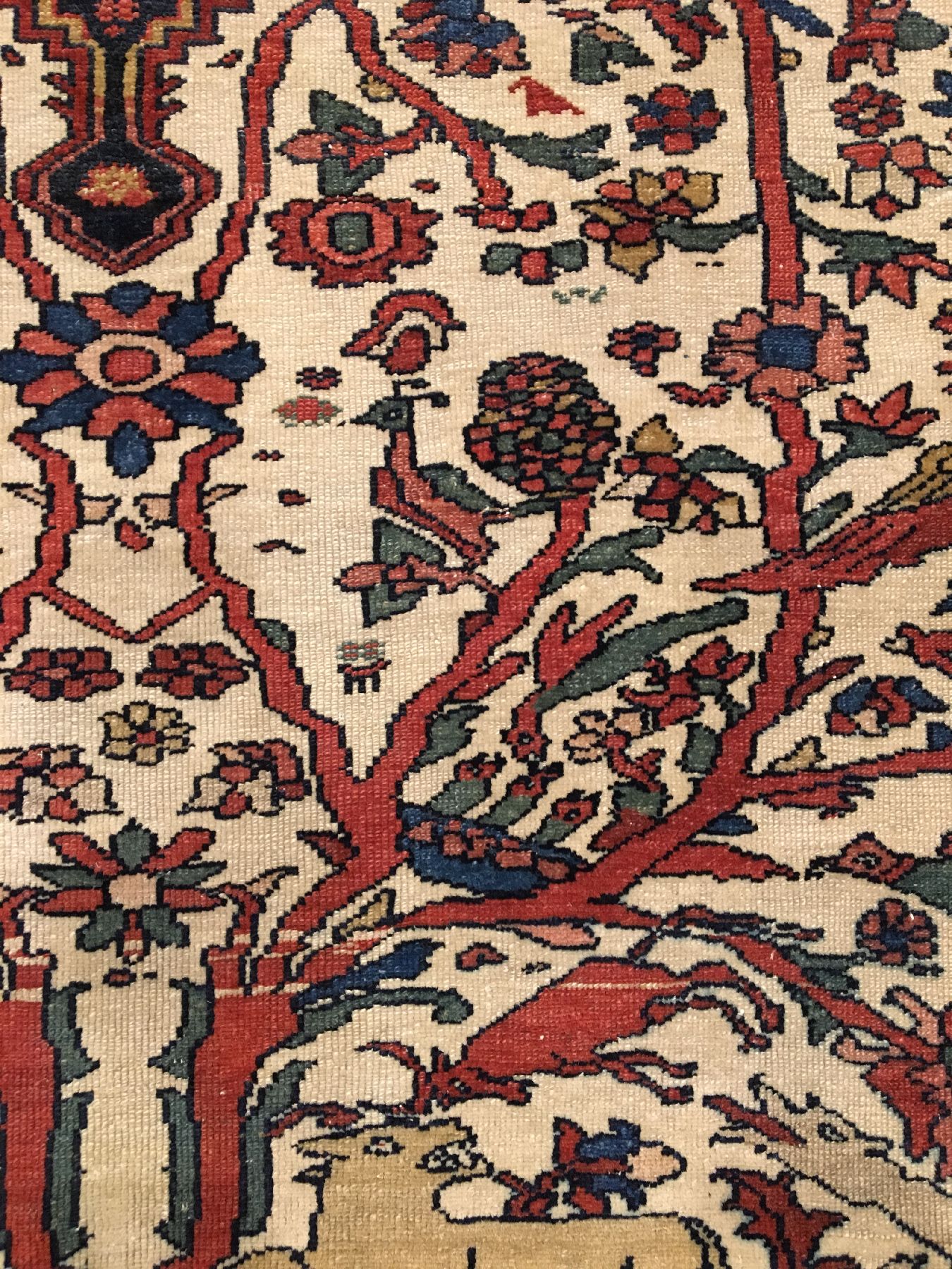 Detail e: Sehr feiner Mischan Malayer antik (Maria & Jesus), Westpersien, 19.Jhd., Korkwolle geknüpft auf Baumwolle. Diese hochfeine Arbeit aus dem Dorf ...
