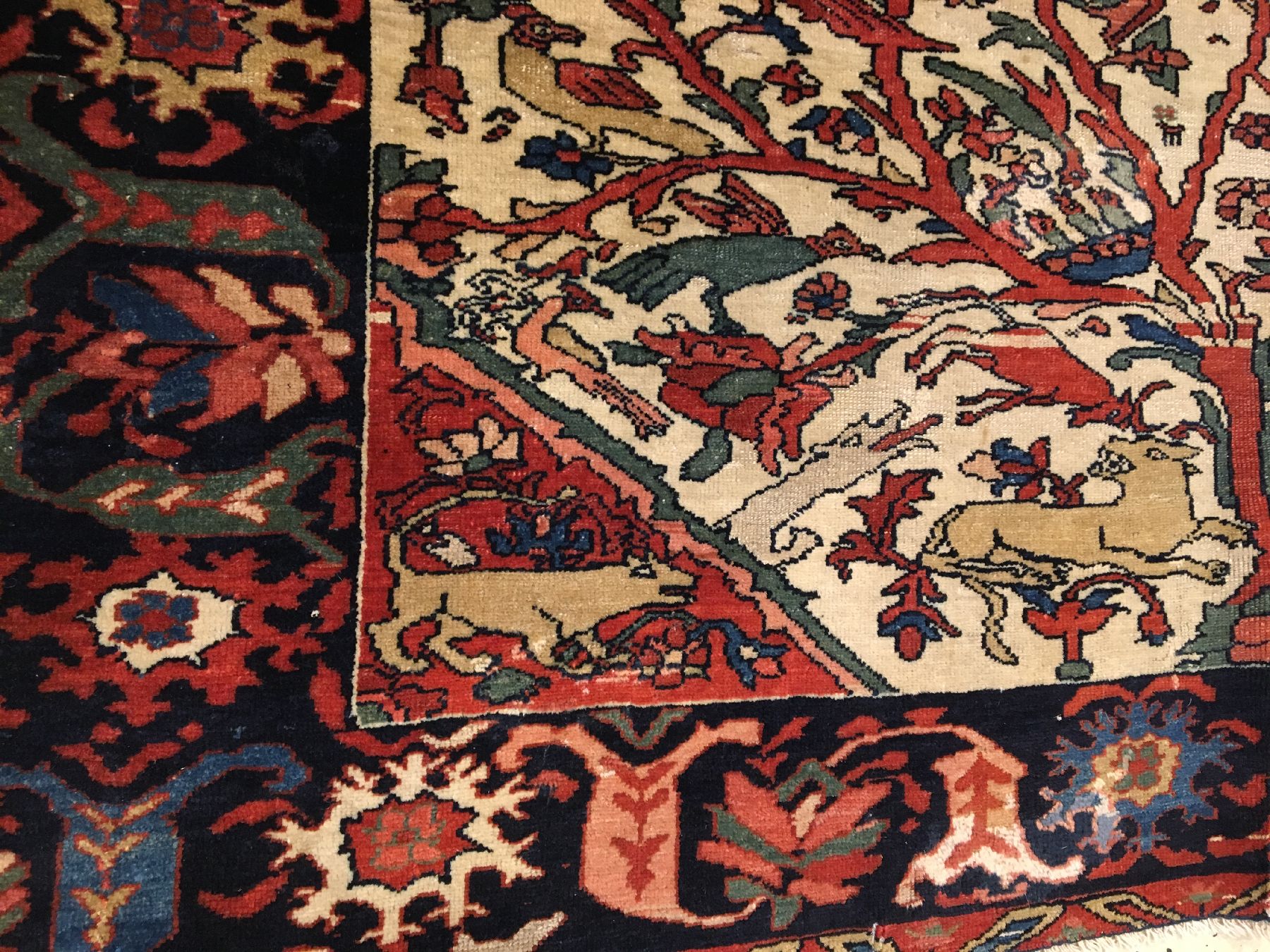 Detail f: Sehr feiner Mischan Malayer antik (Maria & Jesus), Westpersien, 19.Jhd., Korkwolle geknüpft auf Baumwolle. Diese hochfeine Arbeit aus dem Dorf ...