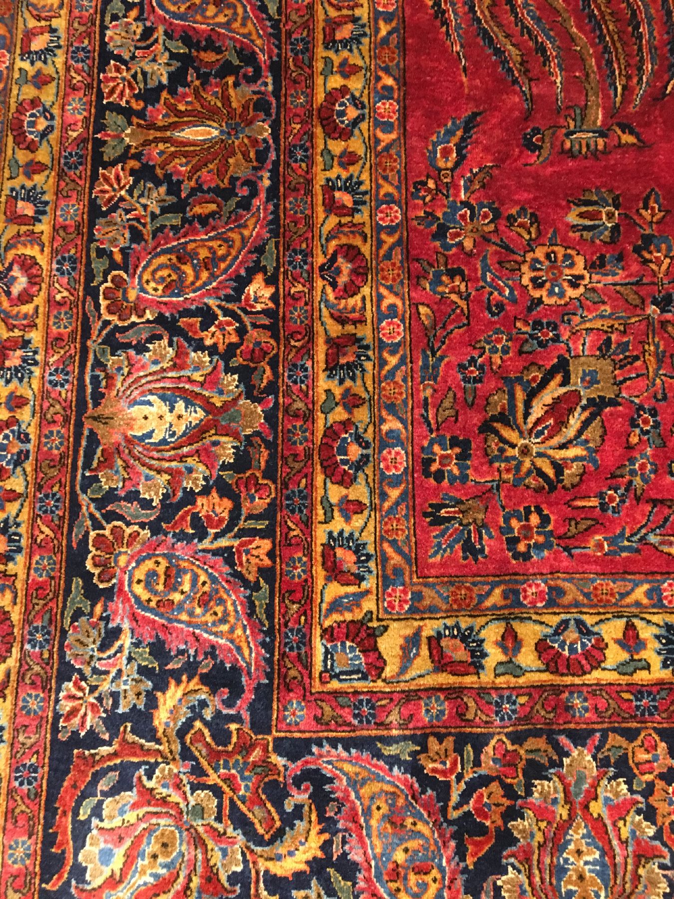 Detail f: Großer feiner Keschan antik (US Re-Import), Zentralpersien, Ende 19.Jhd., Korkwolle geknüpft auf Baumwolle. Hochwertiger und sehr eleganter US ...