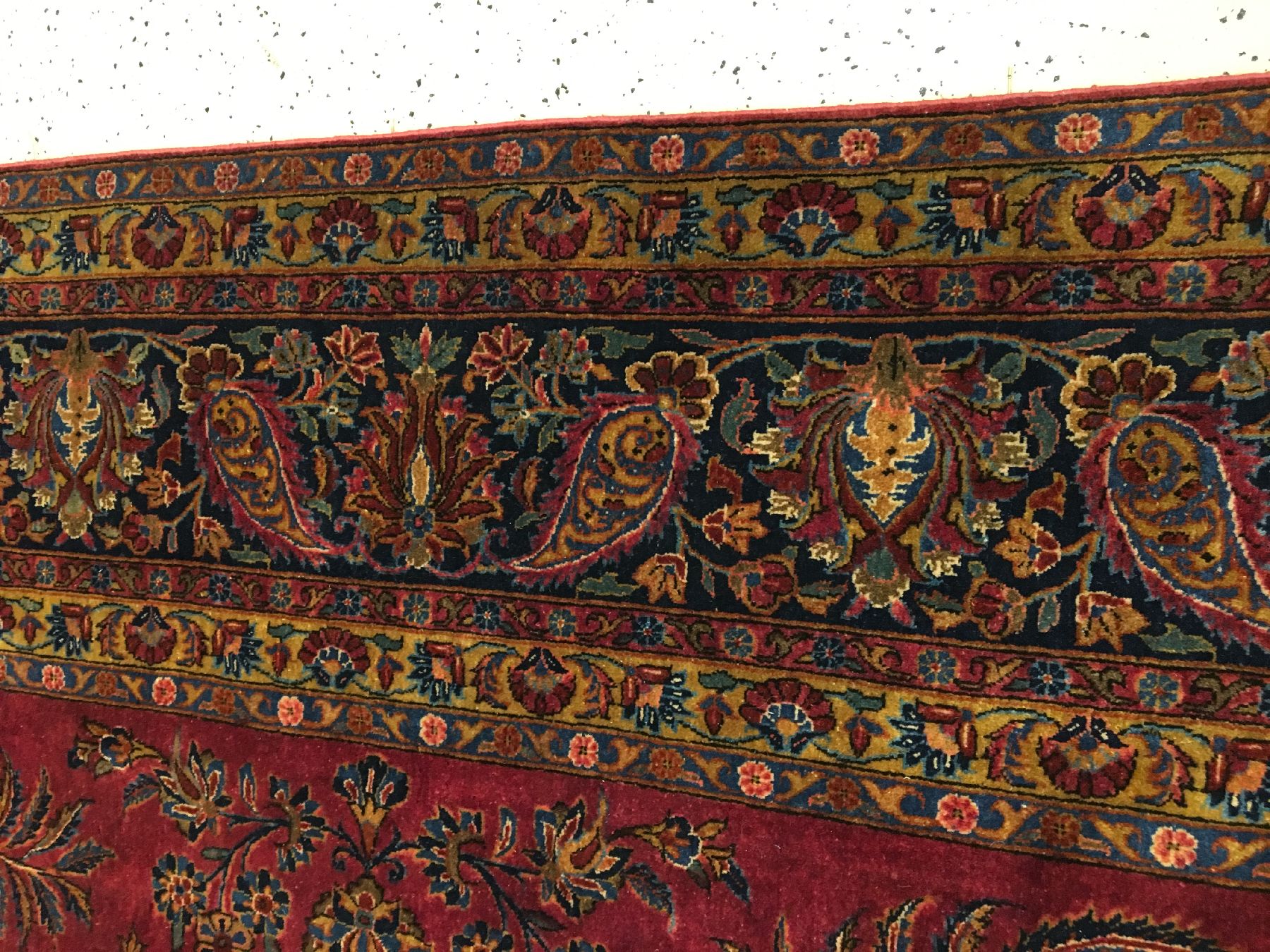 Detail h: Großer feiner Keschan antik (US Re-Import), Zentralpersien, Ende 19.Jhd., Korkwolle geknüpft auf Baumwolle. Hochwertiger und sehr eleganter US ...