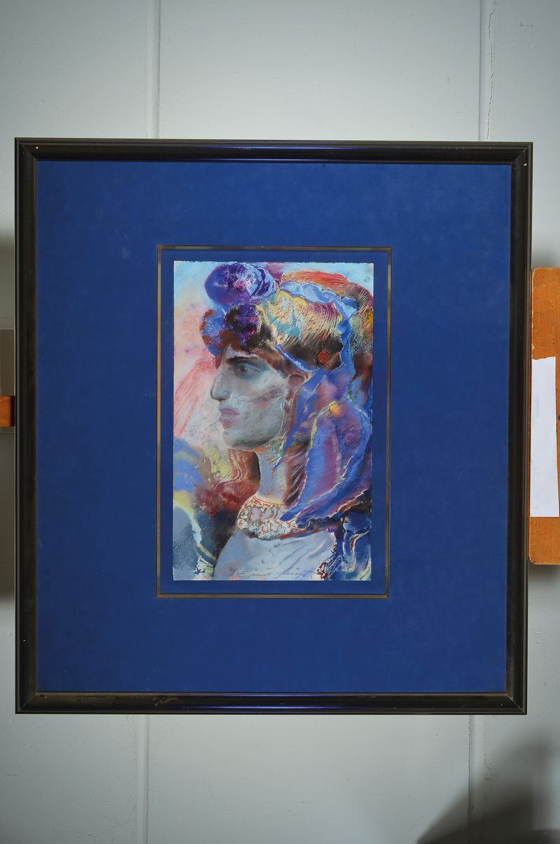 Detail k: Ernst Fuchs, 1930-2015, Daphne, Gouache auf Papier, mittig unten signiert, ca. 53x33cm, PP, u.Gl., R. ca. 96x86cm