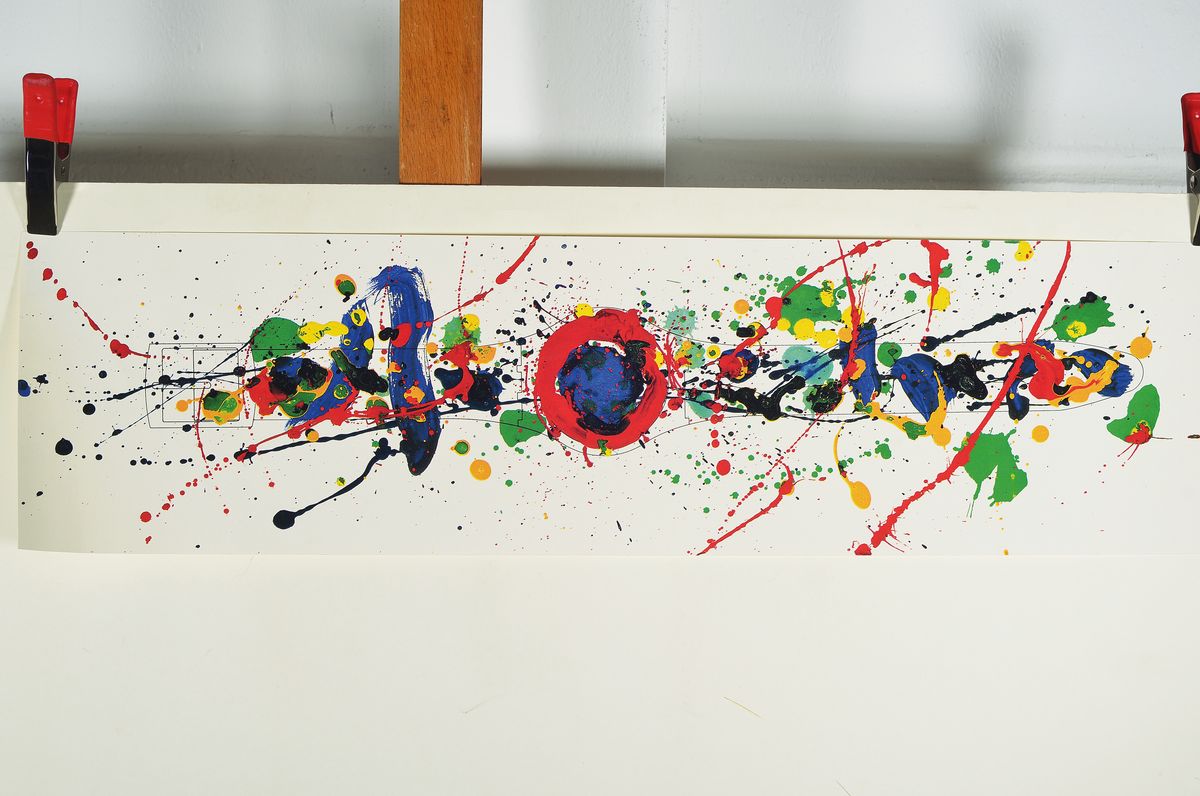 Detail k: Sam Francis, 1923-1994, Swatch, Farboffset, rückseitig handsigniert, ca. 20.5x77cm