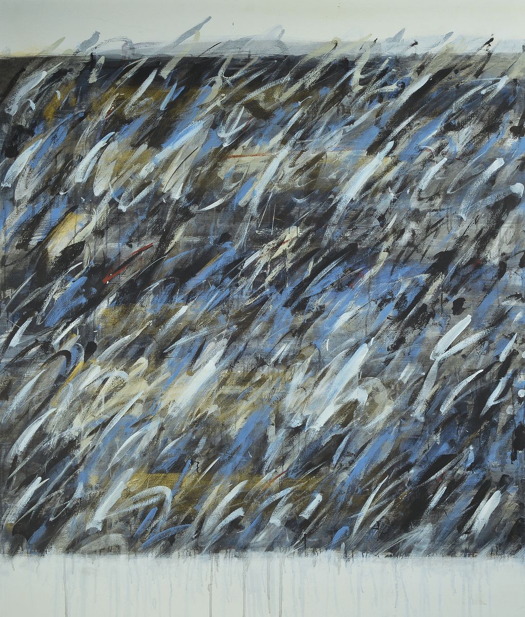 Eleonore Fuchs-Heidelberg, 1946 Heidelberg- 2012 Berlin, Auriferous Palimpsest, Acryl auf Lwd, 1988, rückseitig signiert, betitelt und datiert, ca. ...