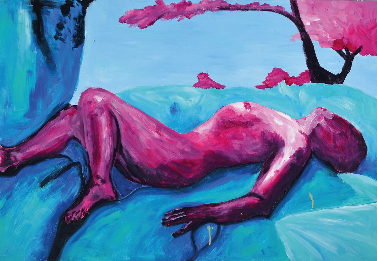 Samuel Claudia, geb. 1968 in Frankfurt, Studium in Frankfurt, mehrere Ausstellungen inBerlin Weekend Gallery, in Frankfurt, Acryl/Lwd, ca. 100x69,5 cm