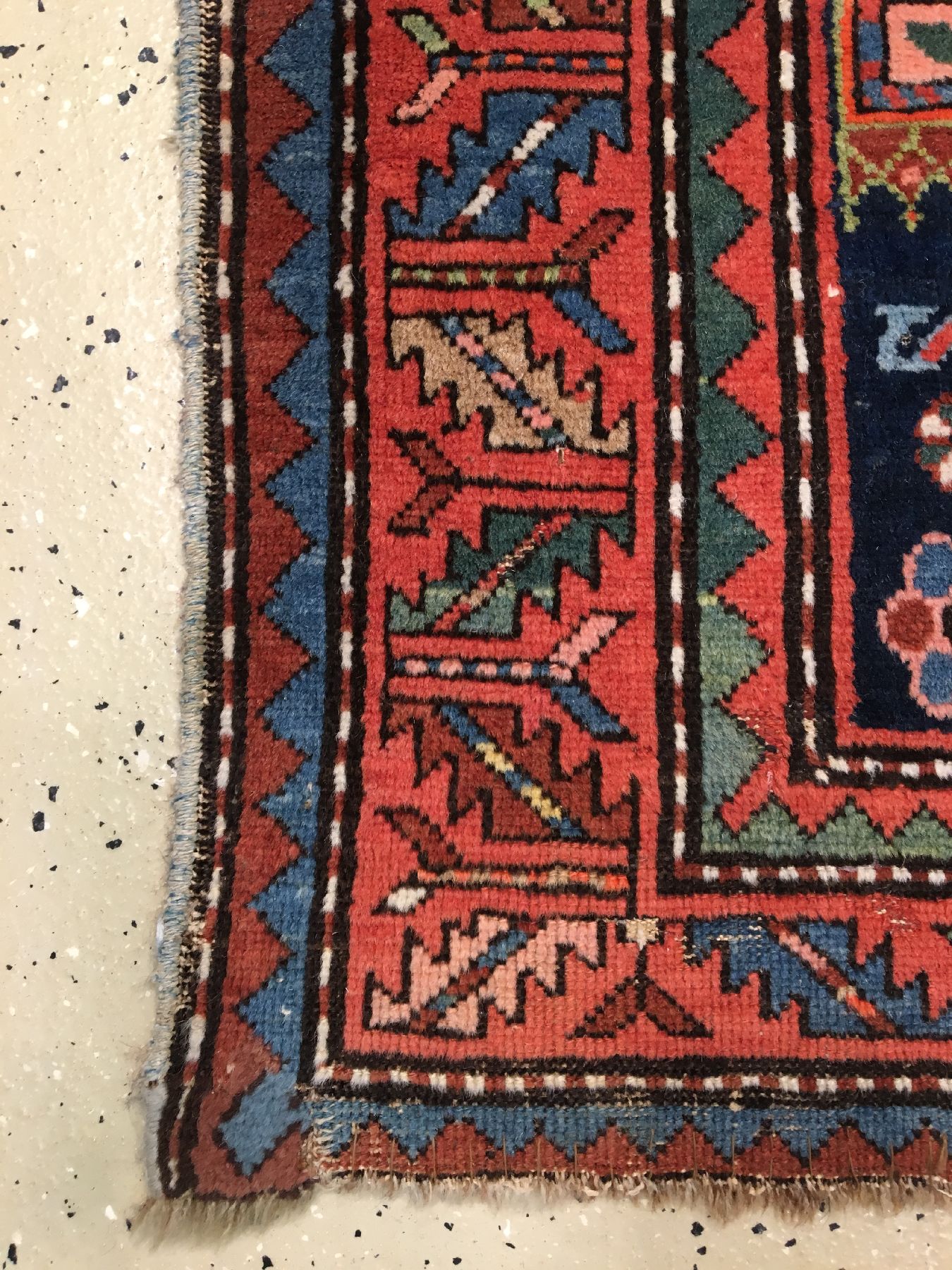 Detail g: Goradis antik, Südkaukasus Karabagh-Gebiet,Ende 19.Jhd., Wolle geknüpft auf Wolle. Seltener Goradis Kazak aus dem Karabagh-Gebietmit typischen ...